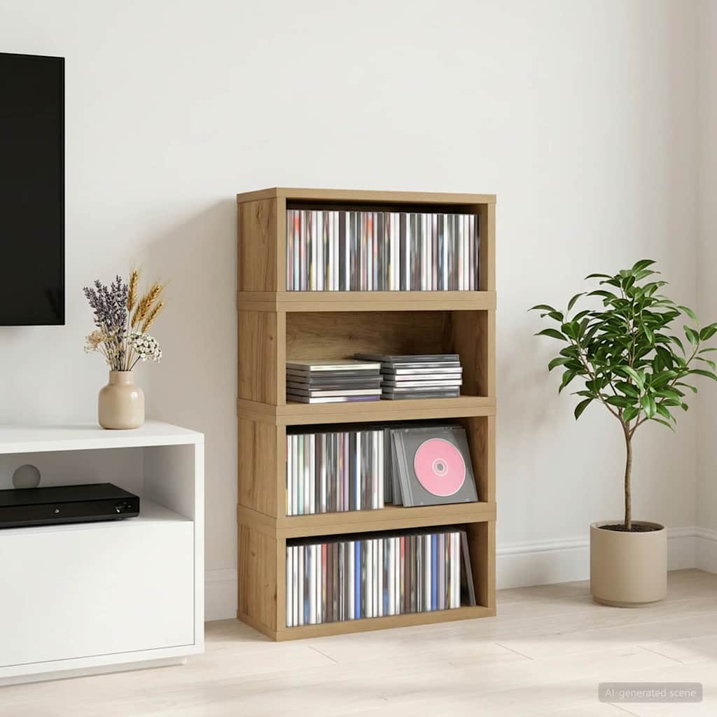 CD Aufbewahrungsregal 4 Stk. Artisan-Eiche 40 x 17 x 17 cm