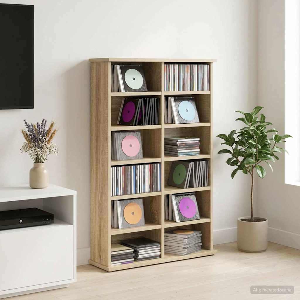 CD Regal Sonoma-Eiche 60 x 17 x 92 cm Holzwerkstoff