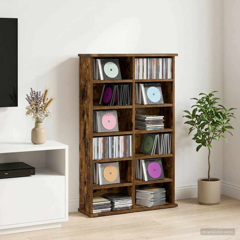 CD Regal Räuchereiche 60 x 17 x 92 cm Holzwerkstoff