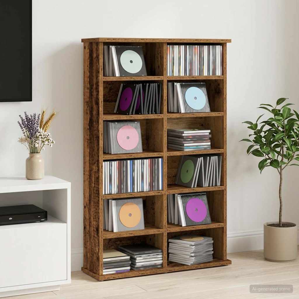 CD Regal Altholz 60 x 17 x 92 cm Holzwerkstoff