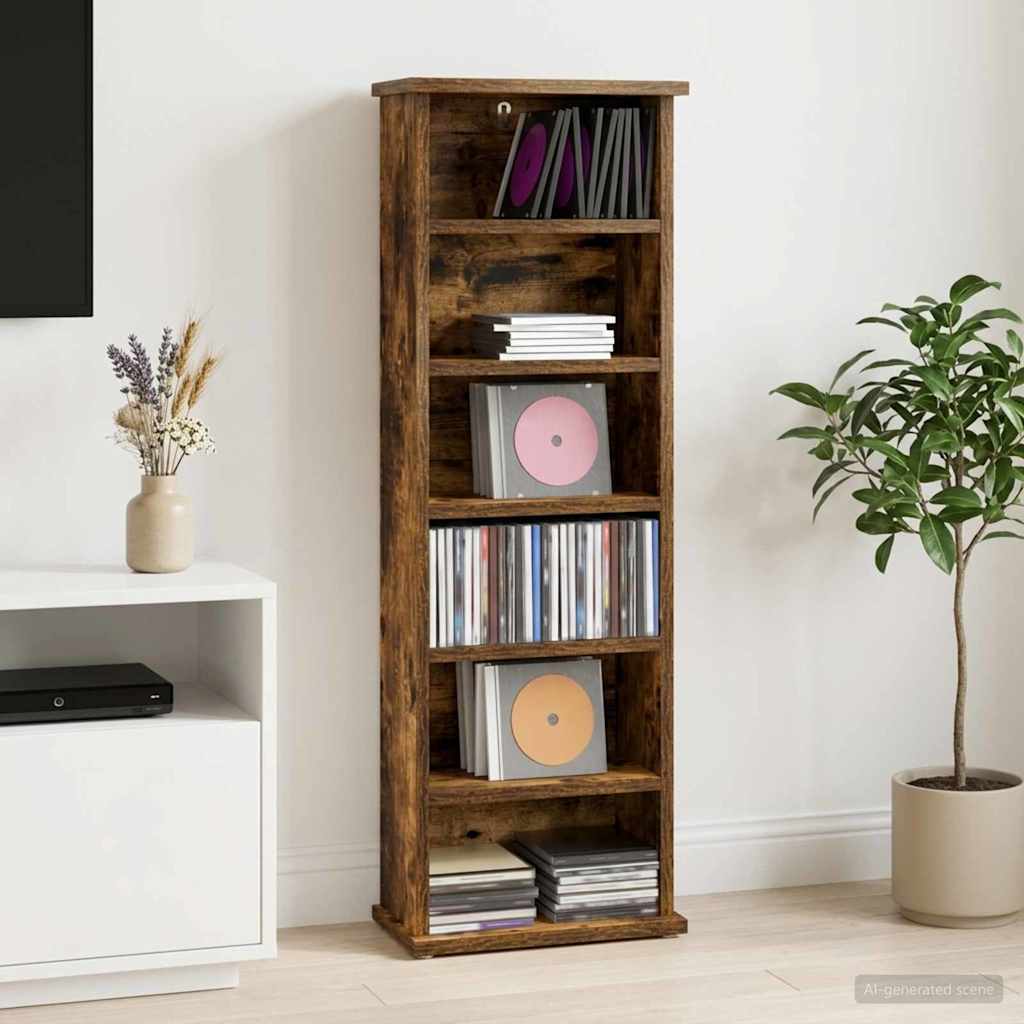 CD Regal Räuchereiche 60 x 17 x 92 cm Holzwerkstoff
