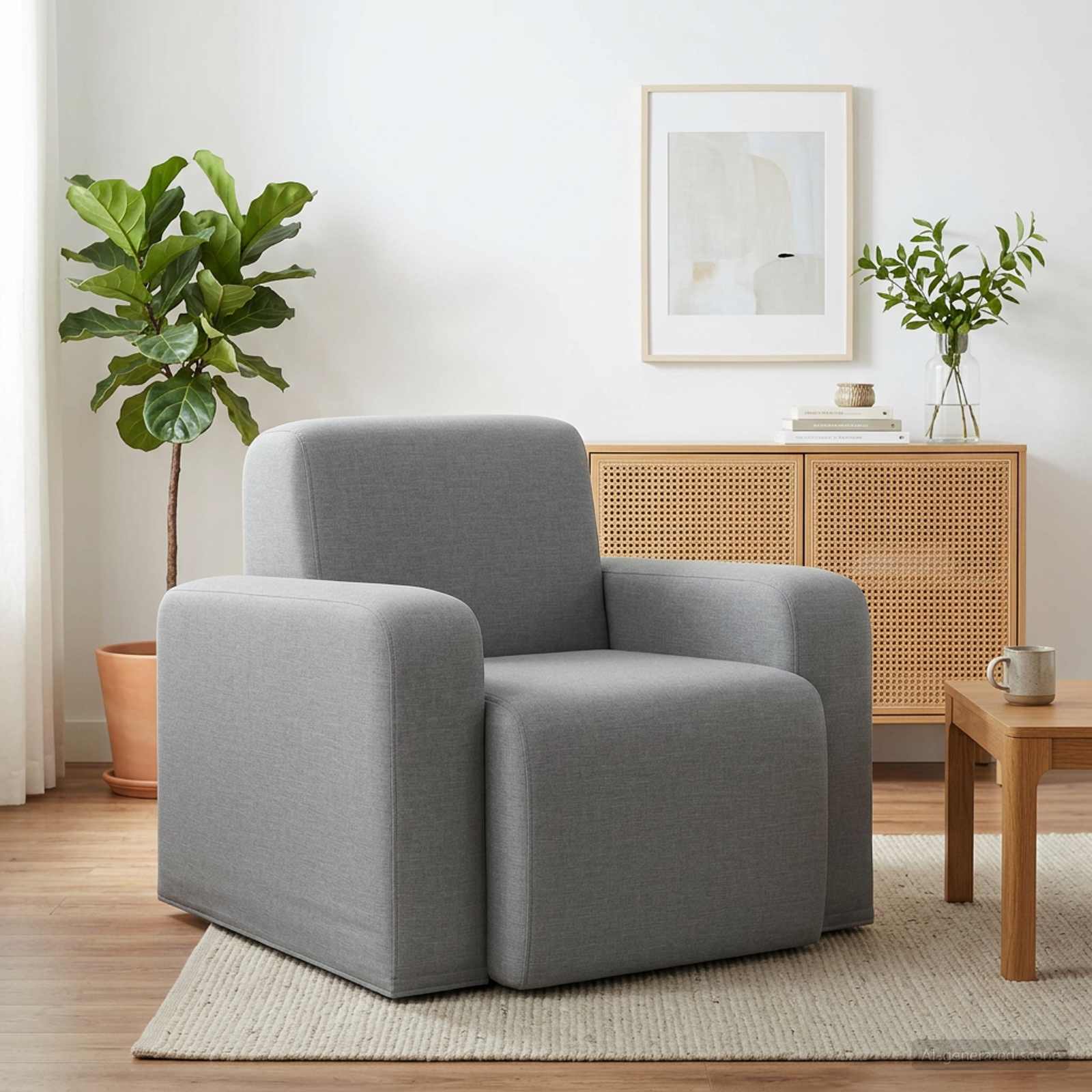 Sessel Hellgrau Stoff