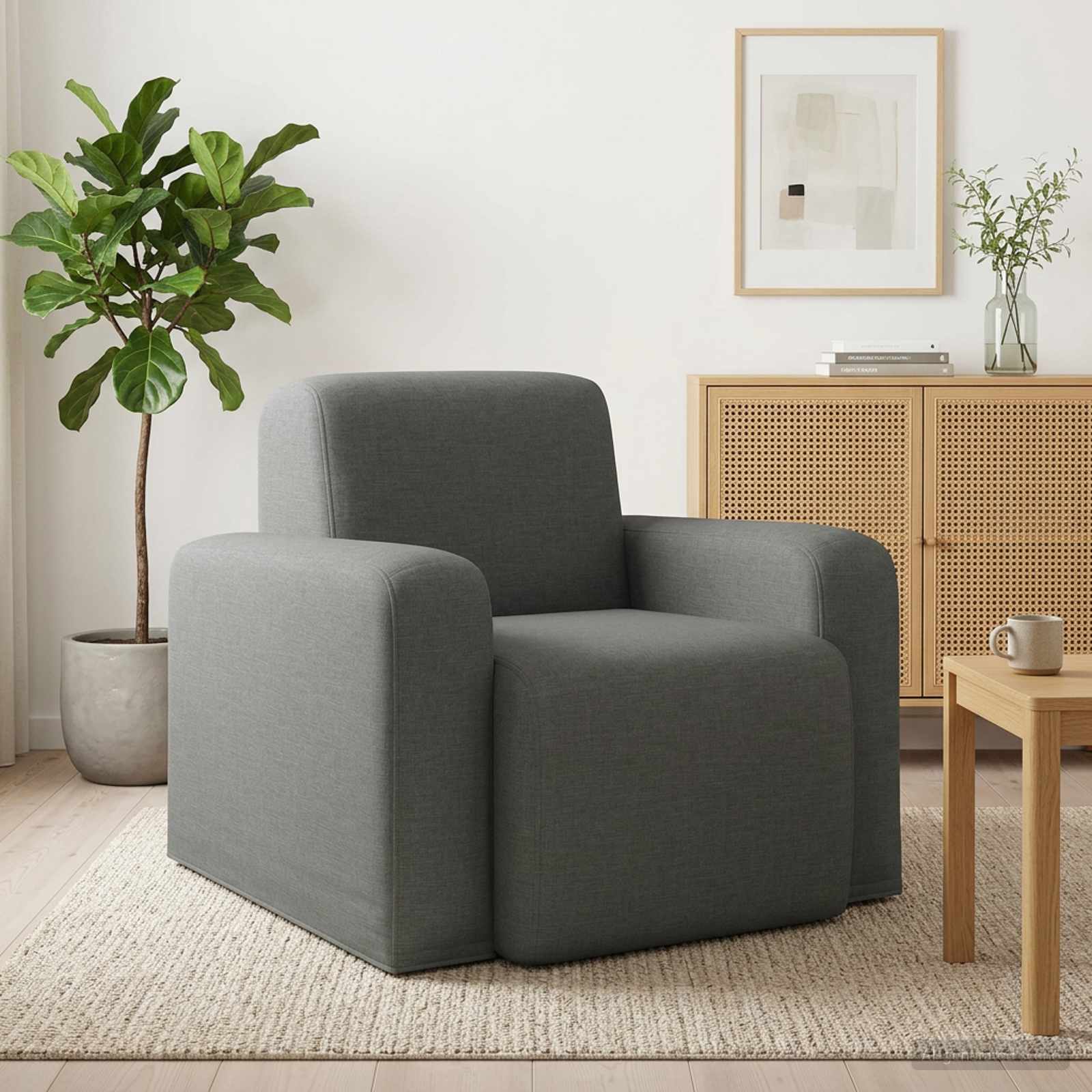 Sessel Dunkelgrau Stoff