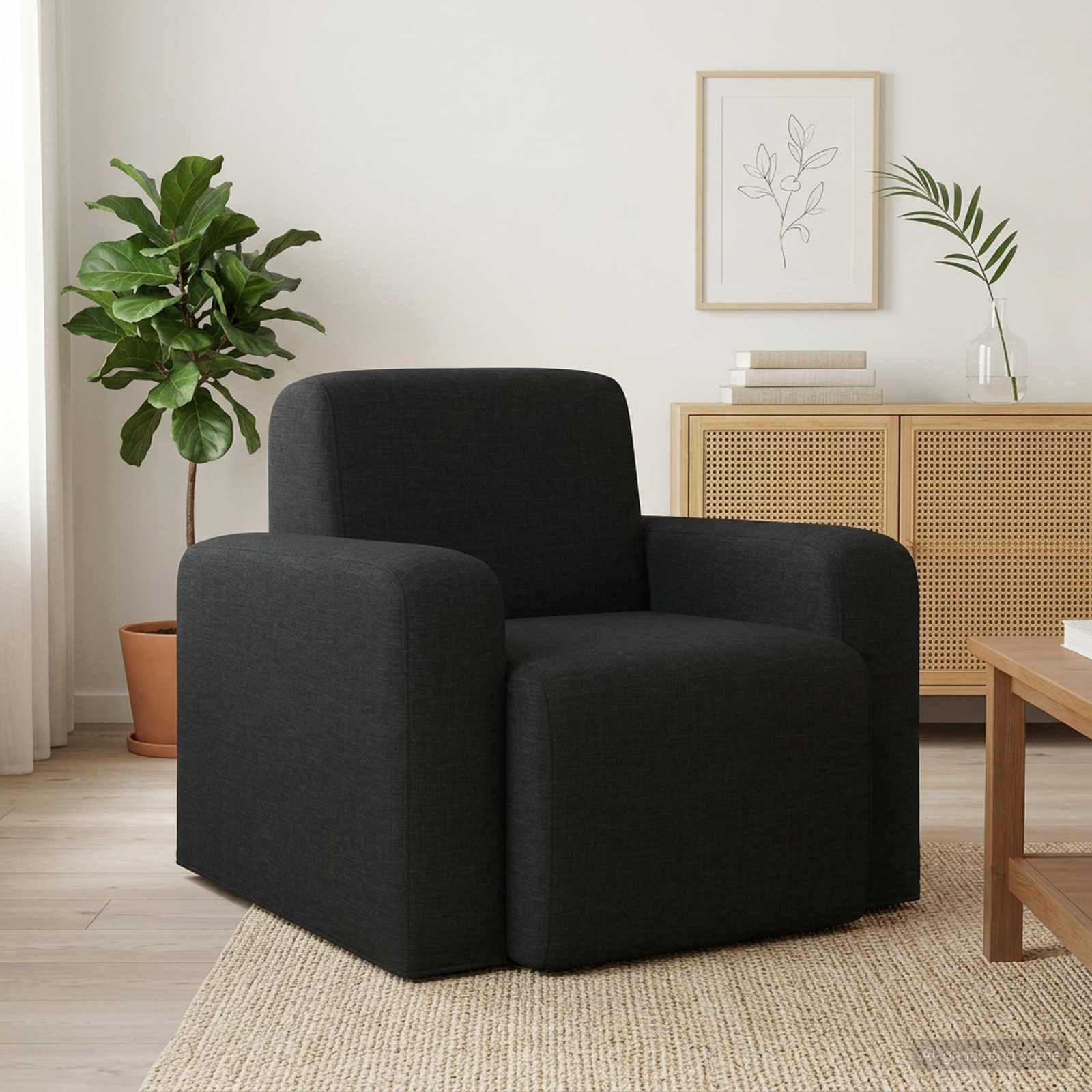 Sessel Schwarz Stoff