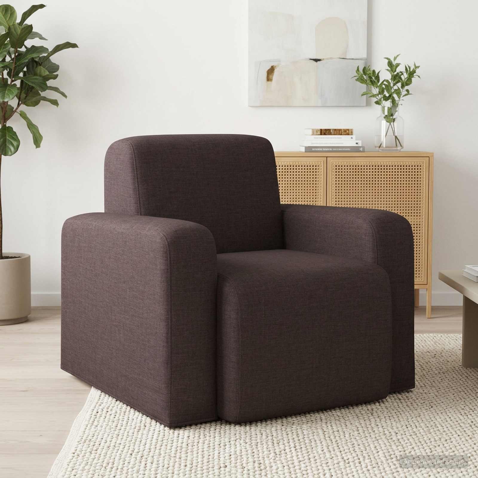 Sessel Dunkelbraun Stoff