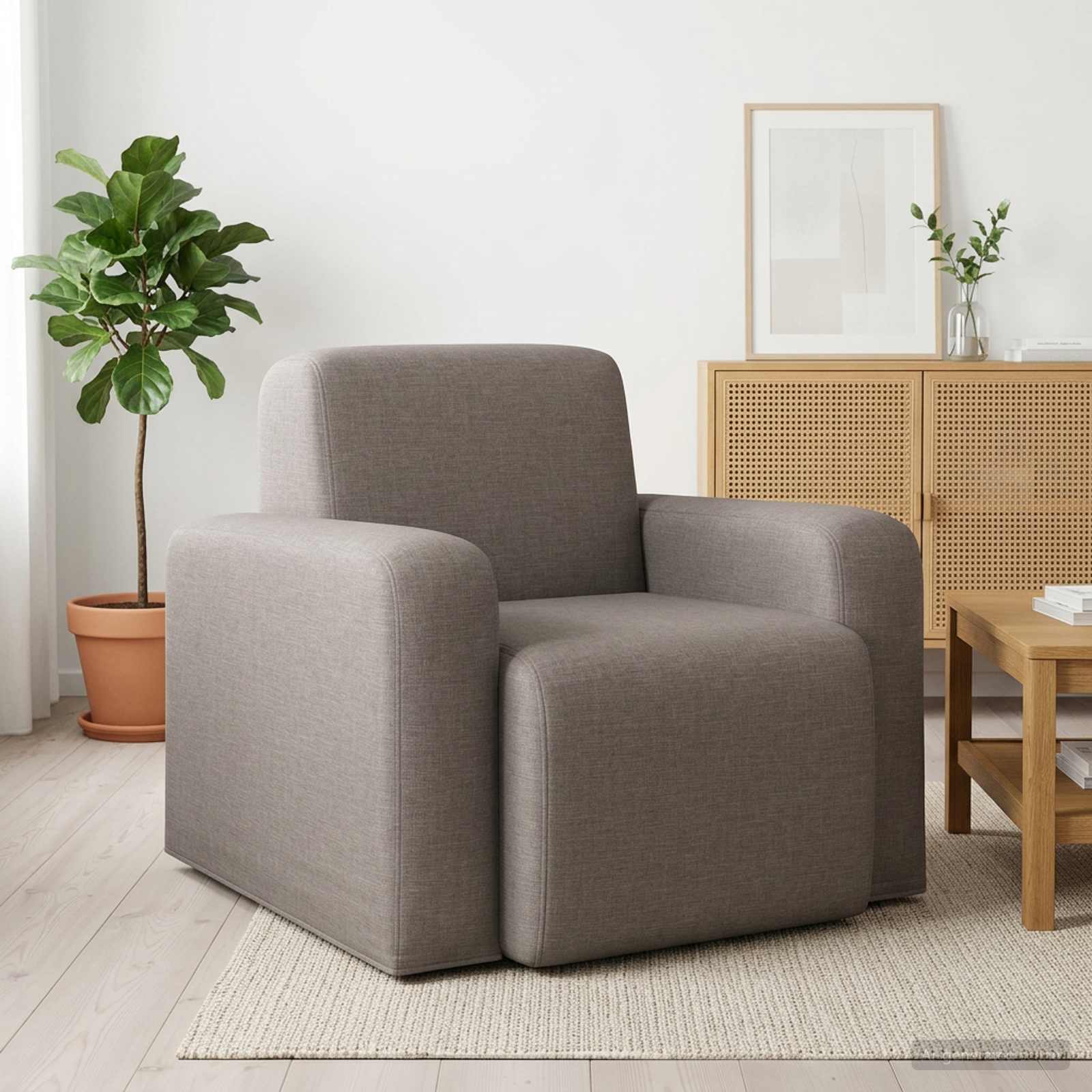 Sessel Taupe Stoff