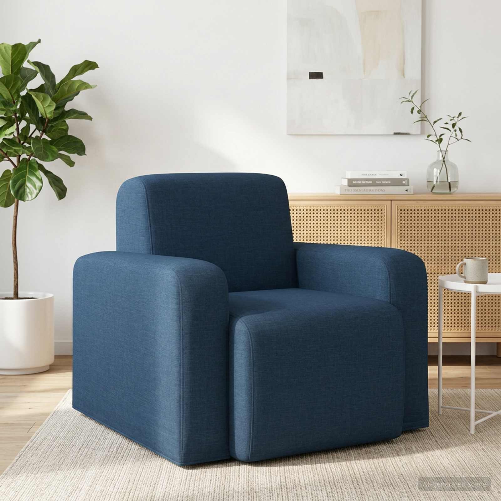 Sessel Blau Stoff