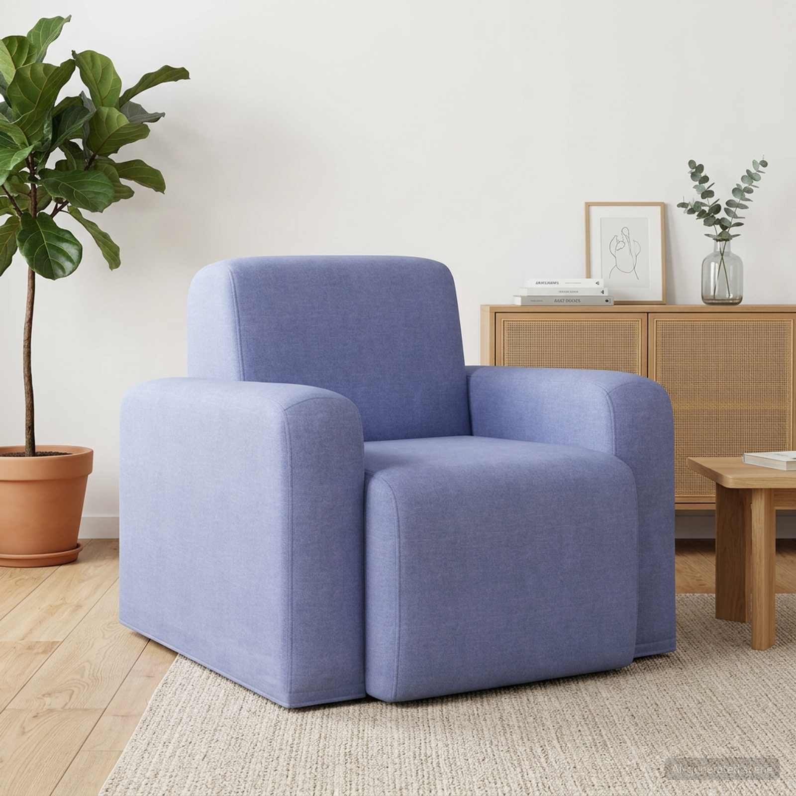 Sessel Jeans blau Stoff