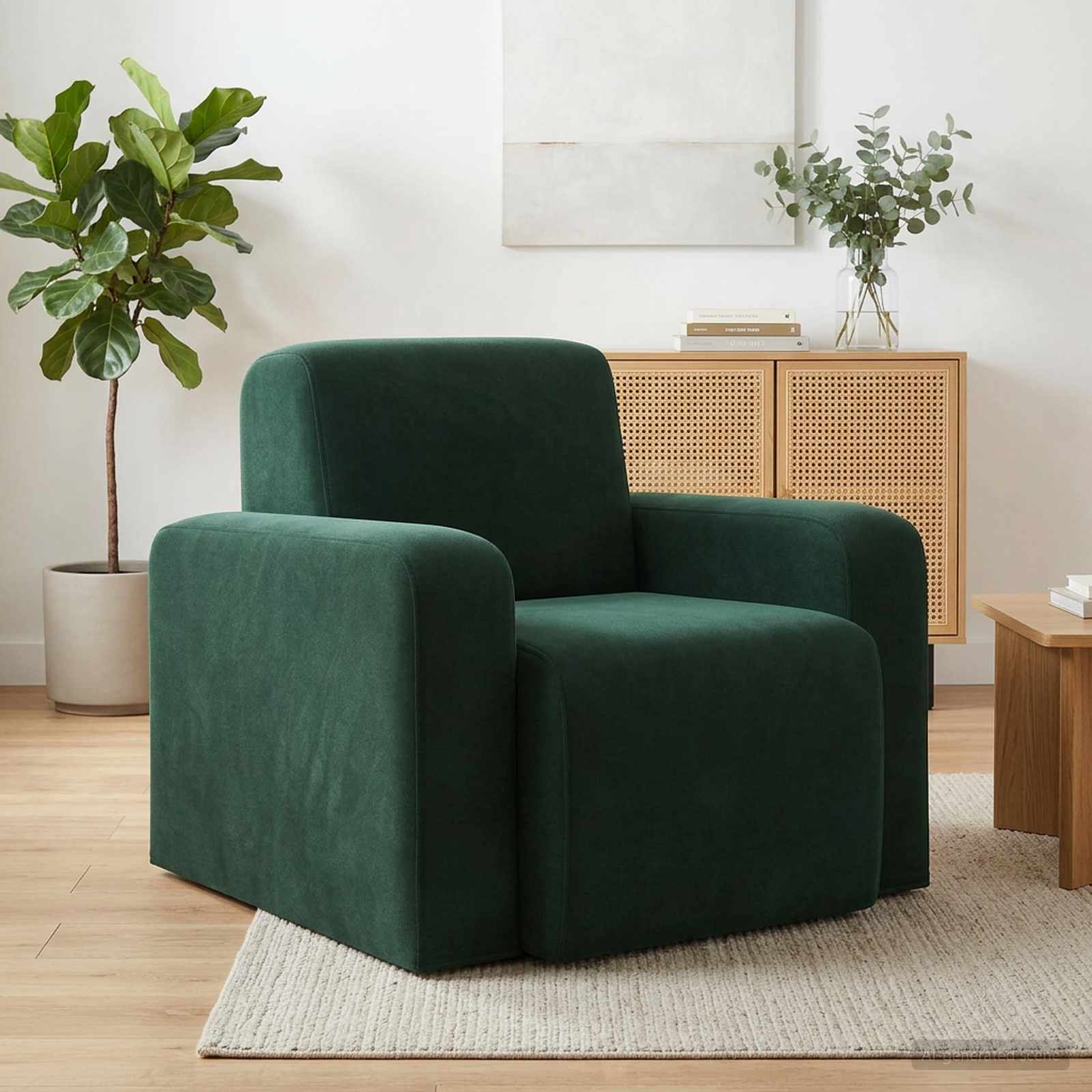 Sessel Dunkelgrün Samt
