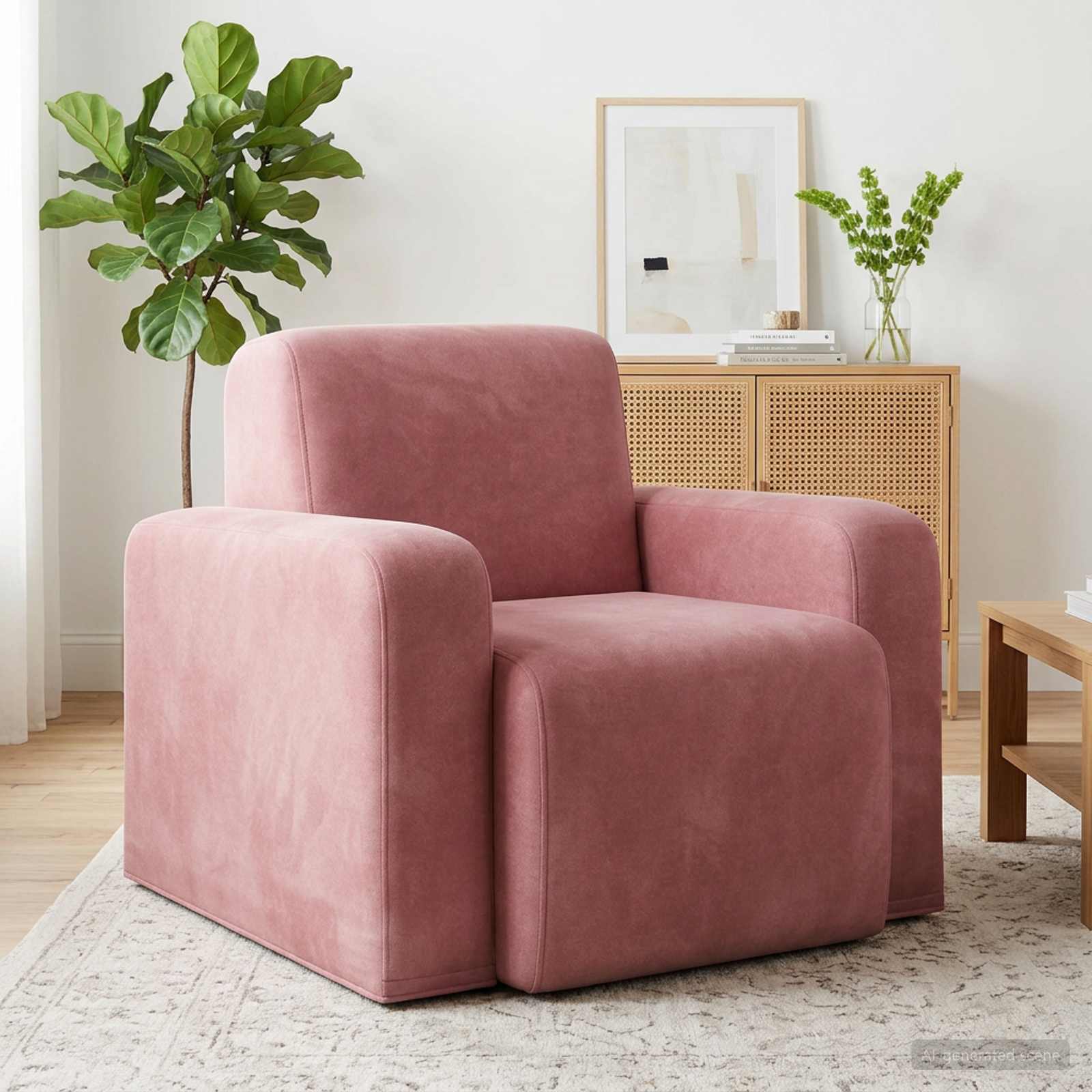 Sessel Rosa Samt