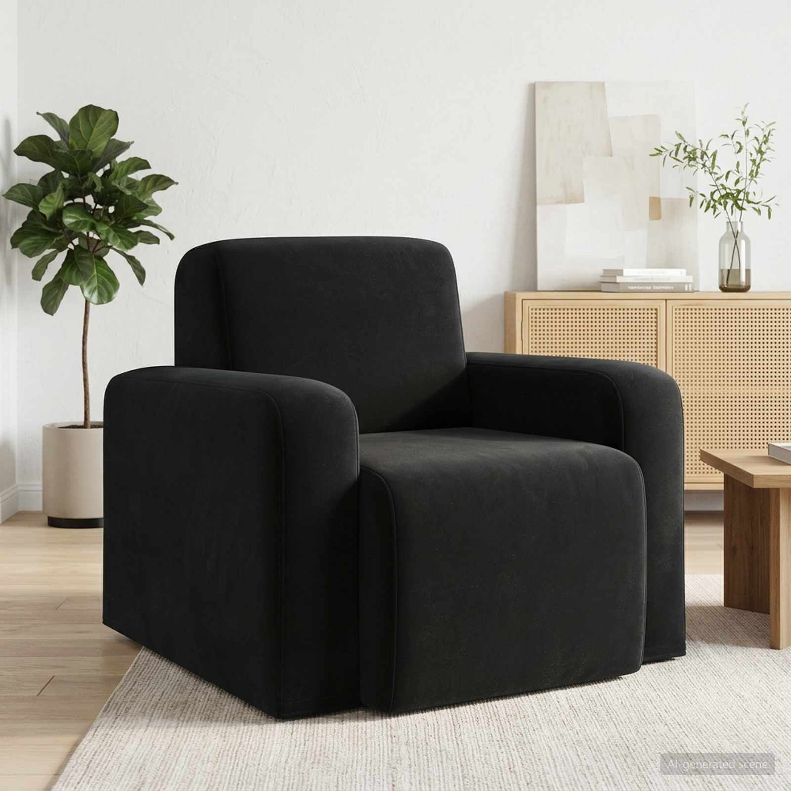 Sessel Schwarz Samt