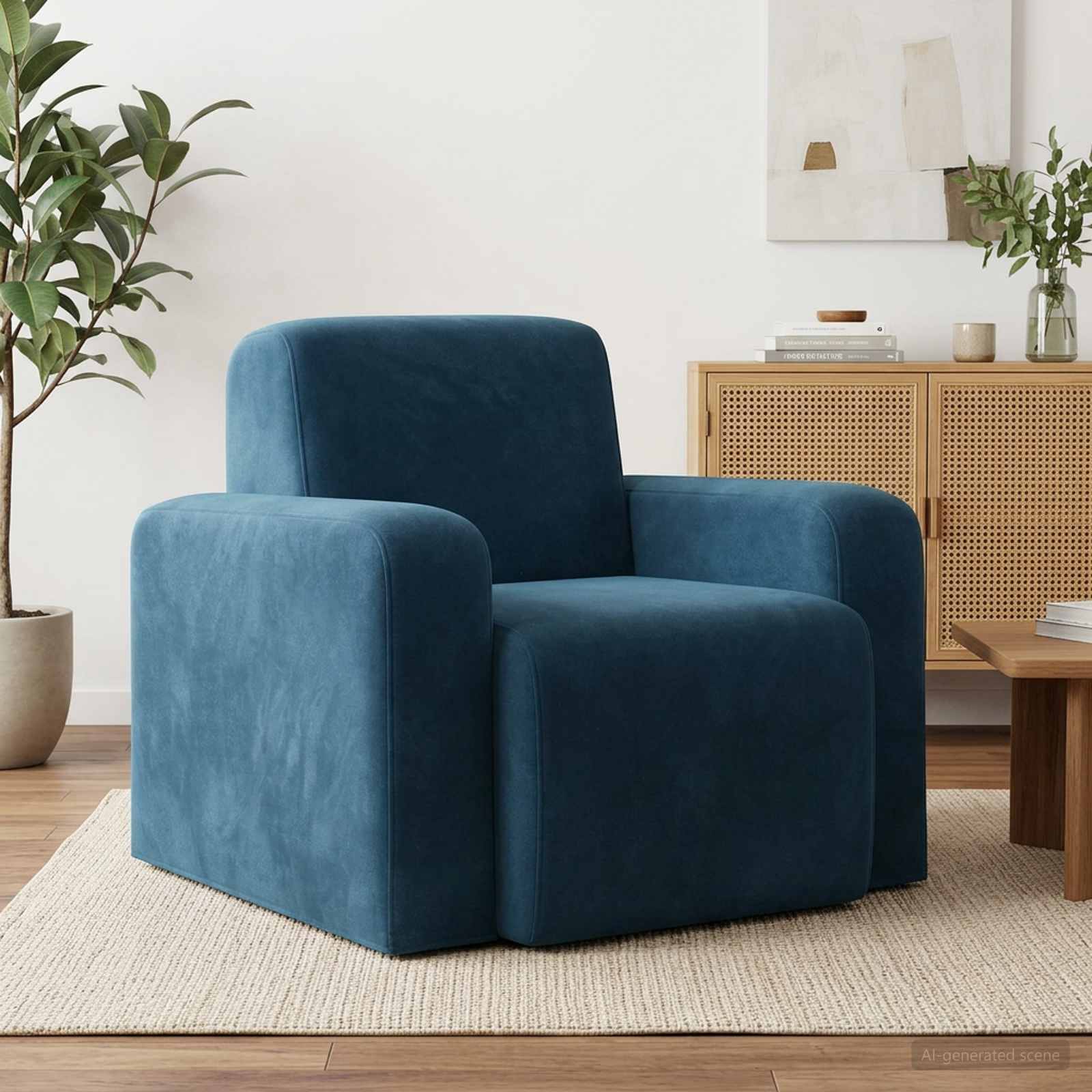 Sessel Blau Samt