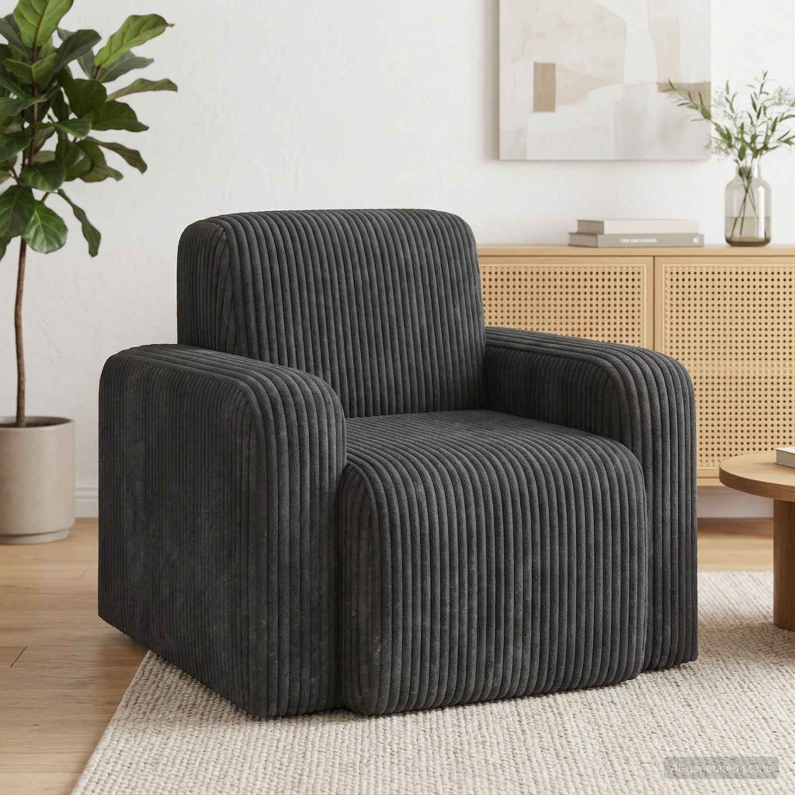 Sessel Dunkelgrau Cord