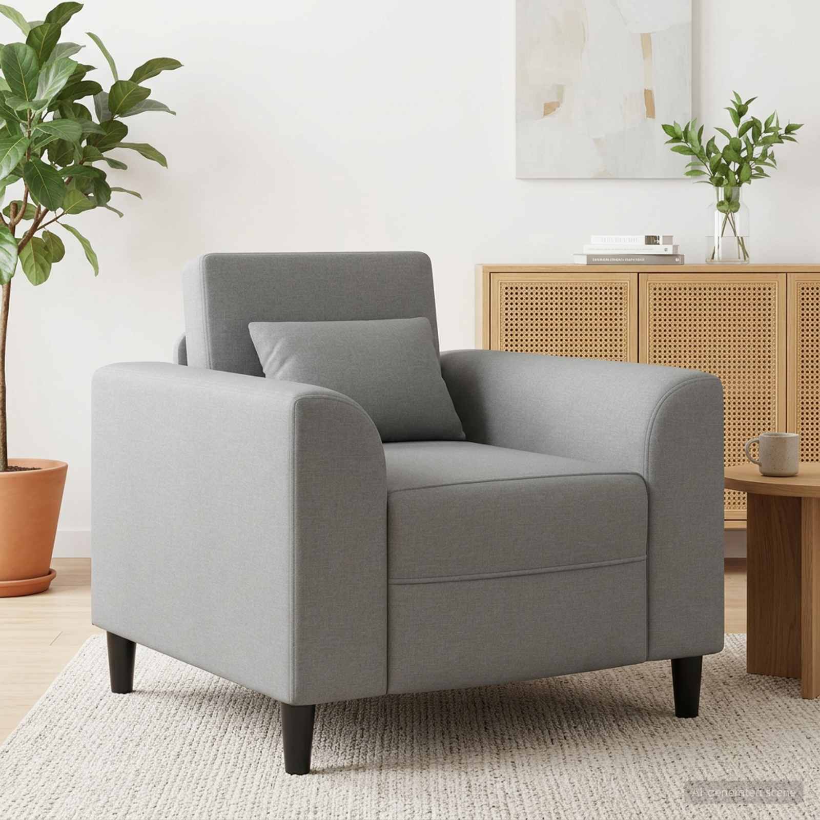 Sessel Hellgrau Stoff