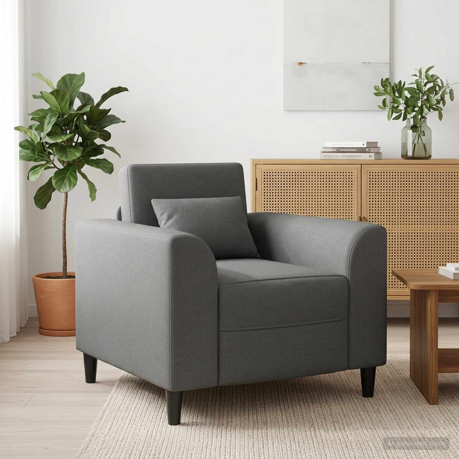 Sessel Dunkelgrau Stoff