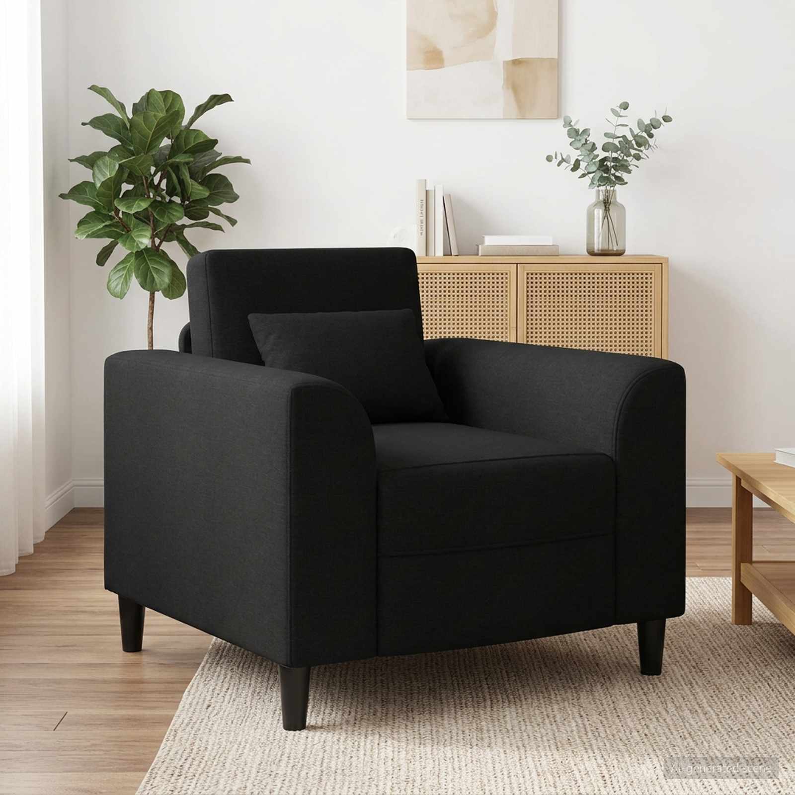Sessel Schwarz Stoff