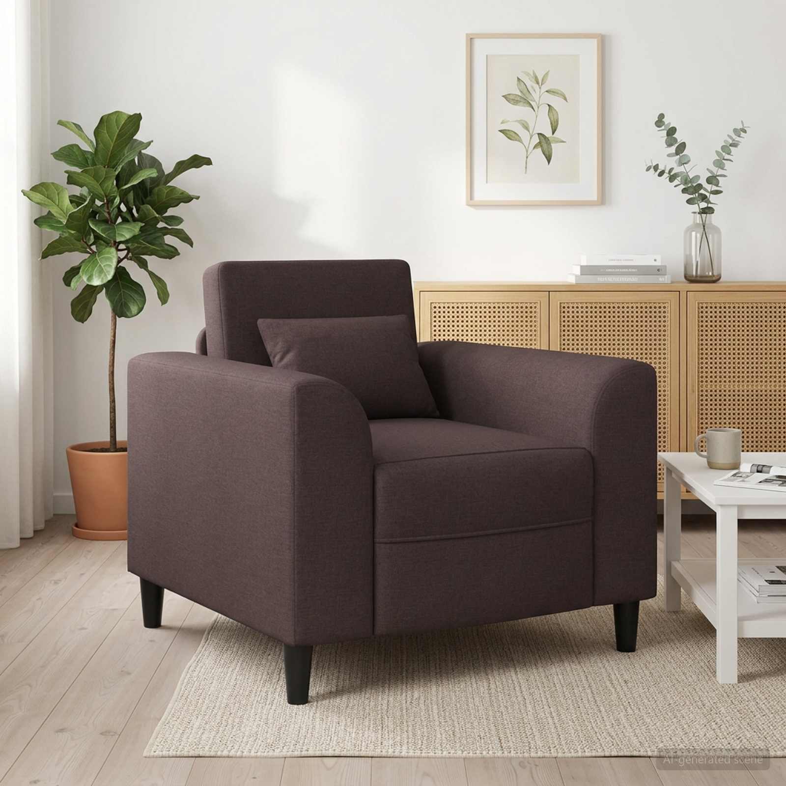 Sessel Dunkelbraun Stoff