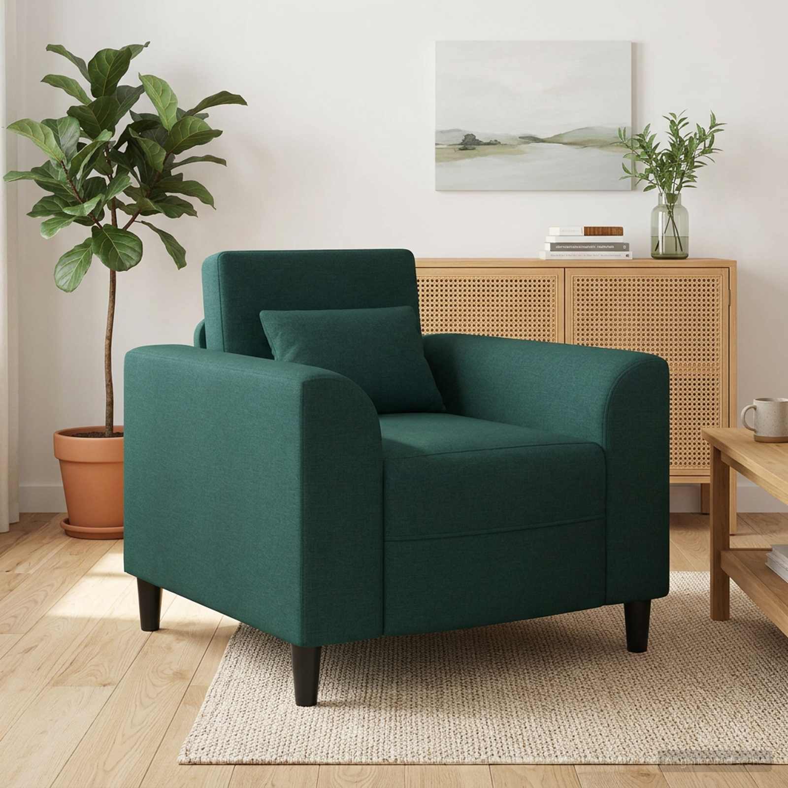 Sessel Dunkelgrün Stoff