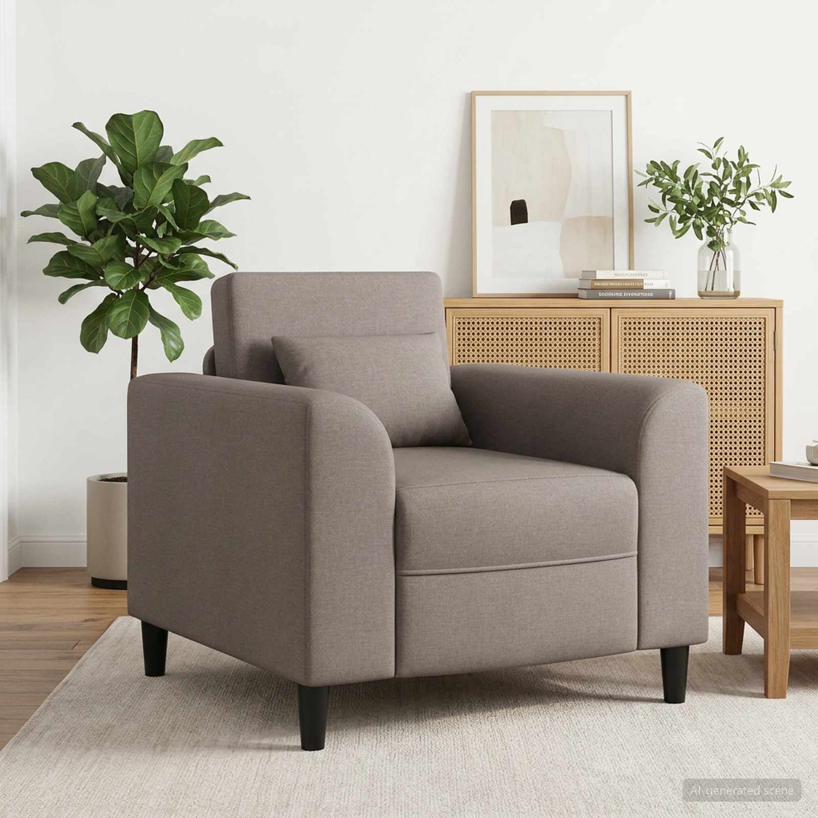 Sessel Taupe Stoff