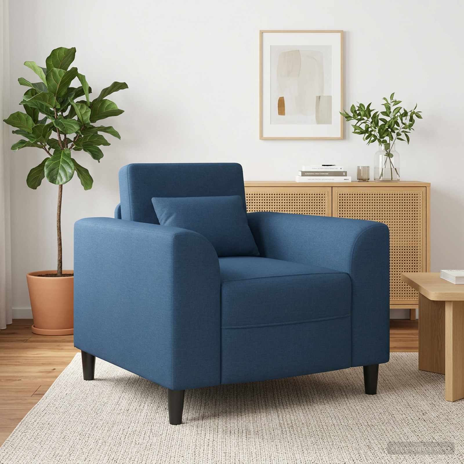 Sessel Blau Stoff