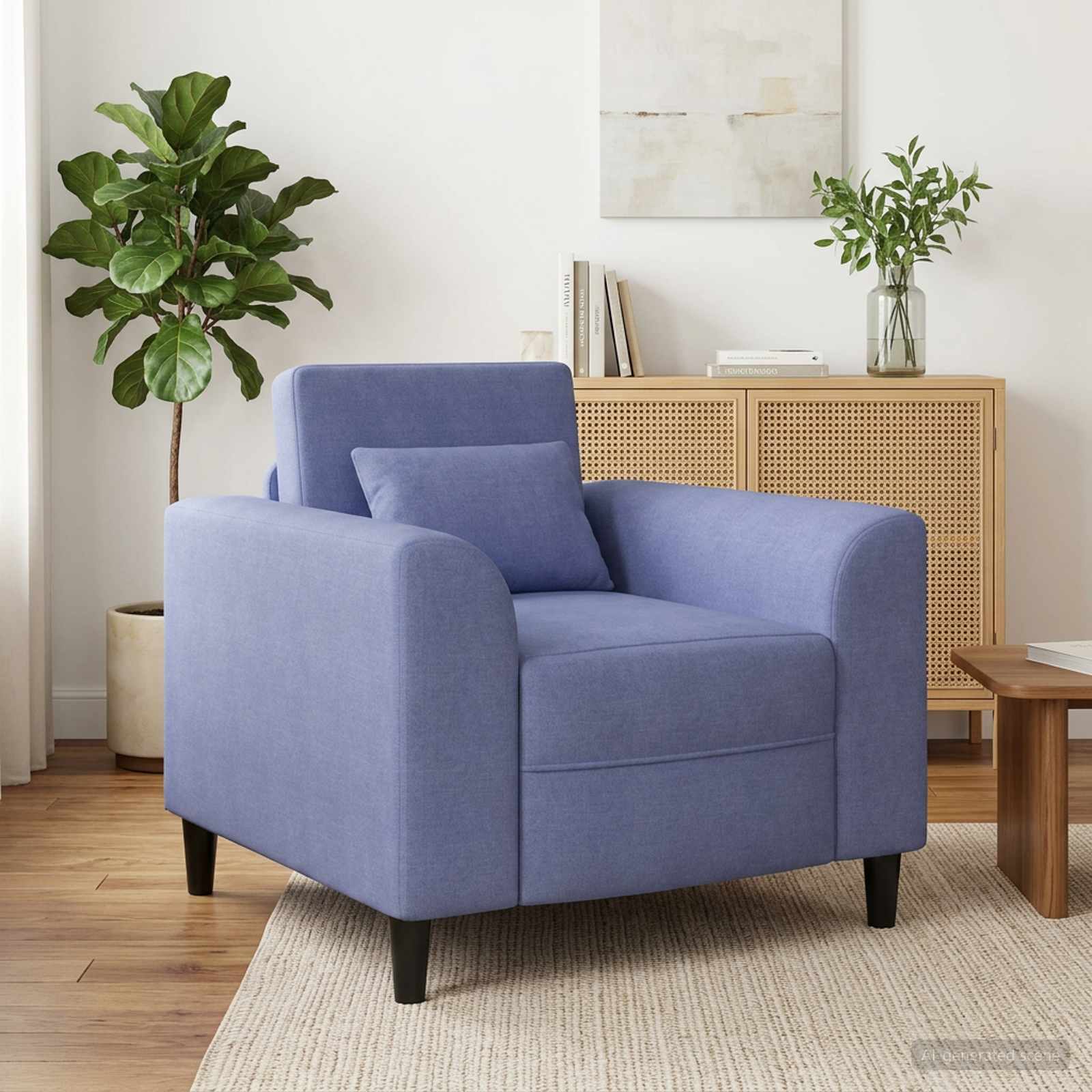 Sessel Jeans blau Stoff