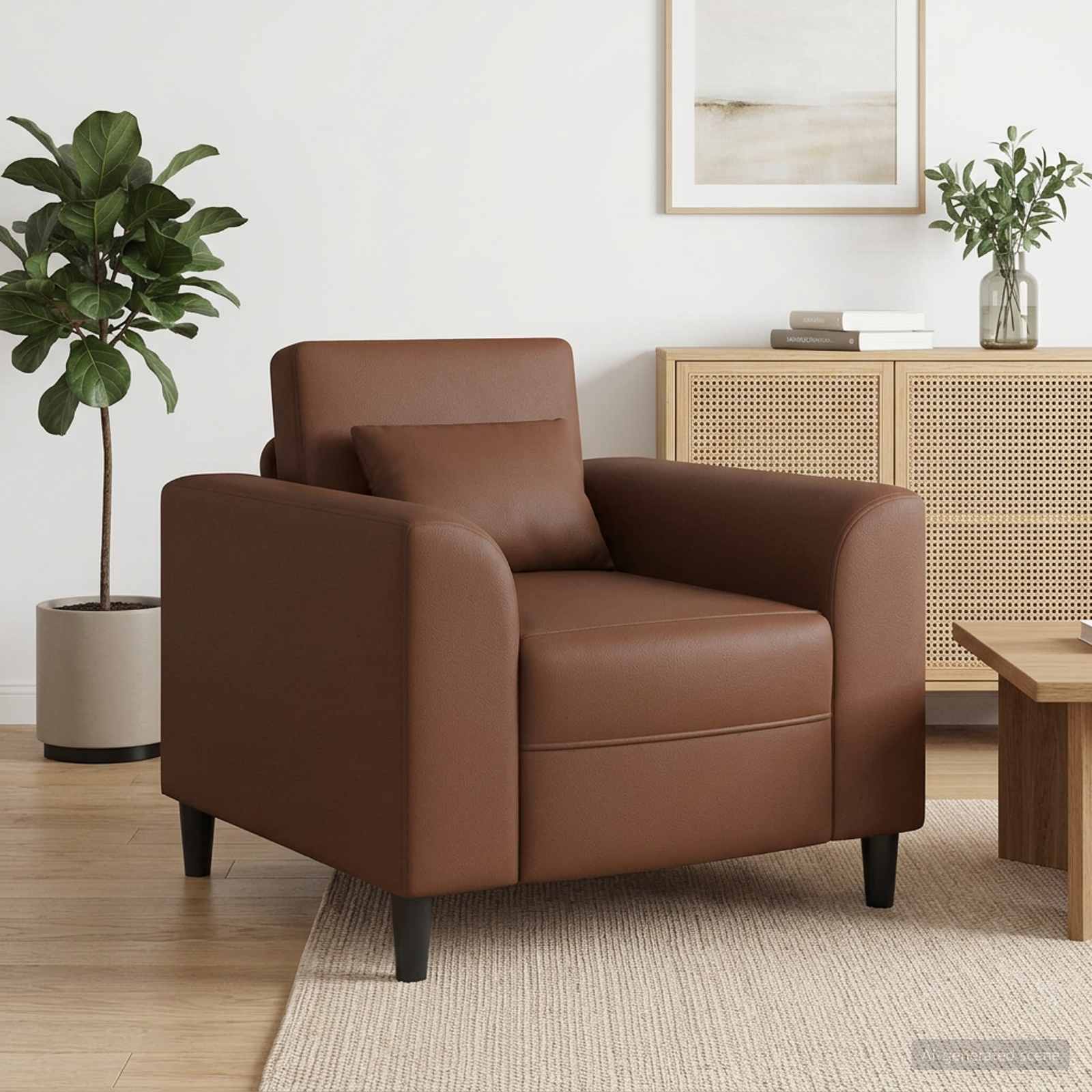Sessel Braun Kunstleder