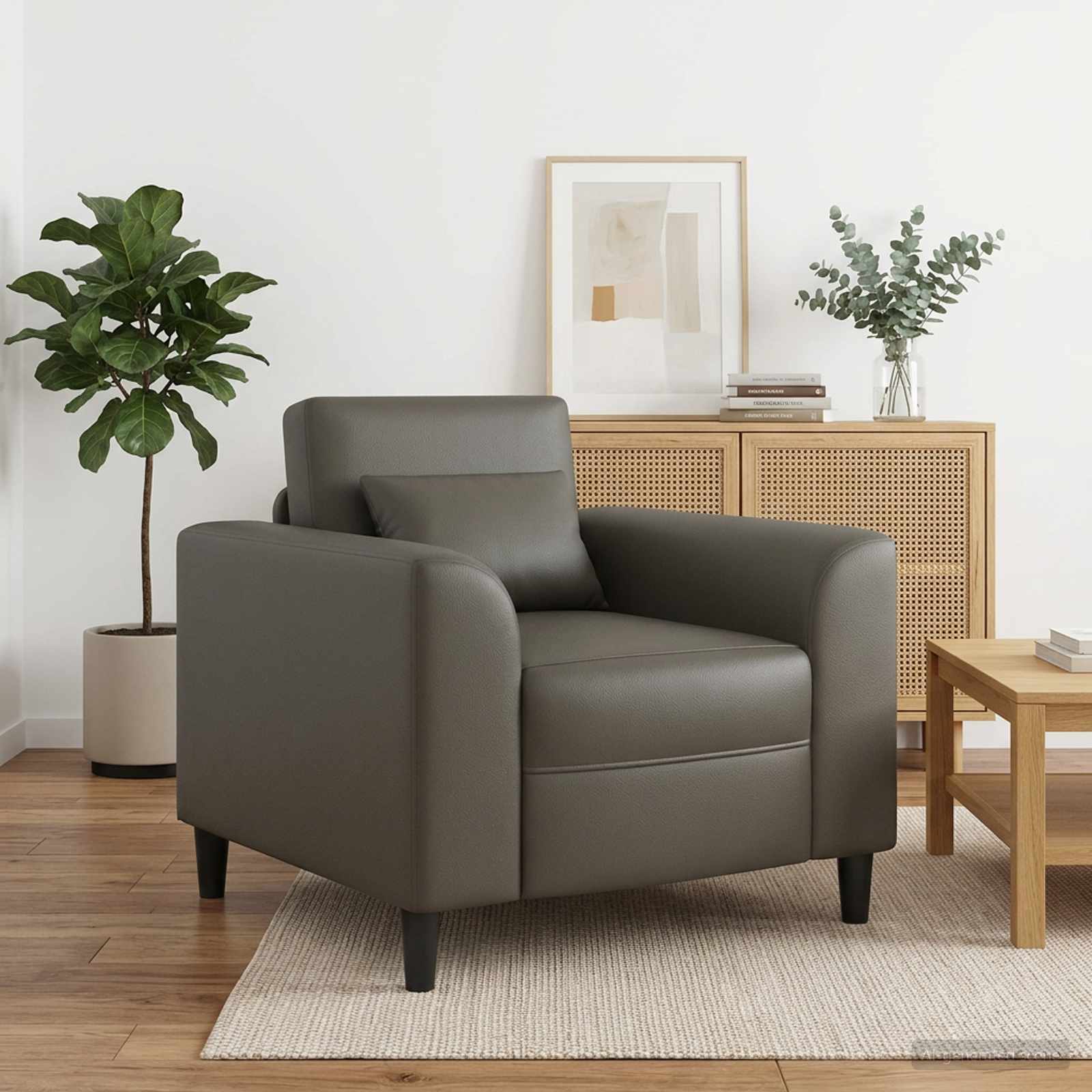 Sessel Grau Kunstleder
