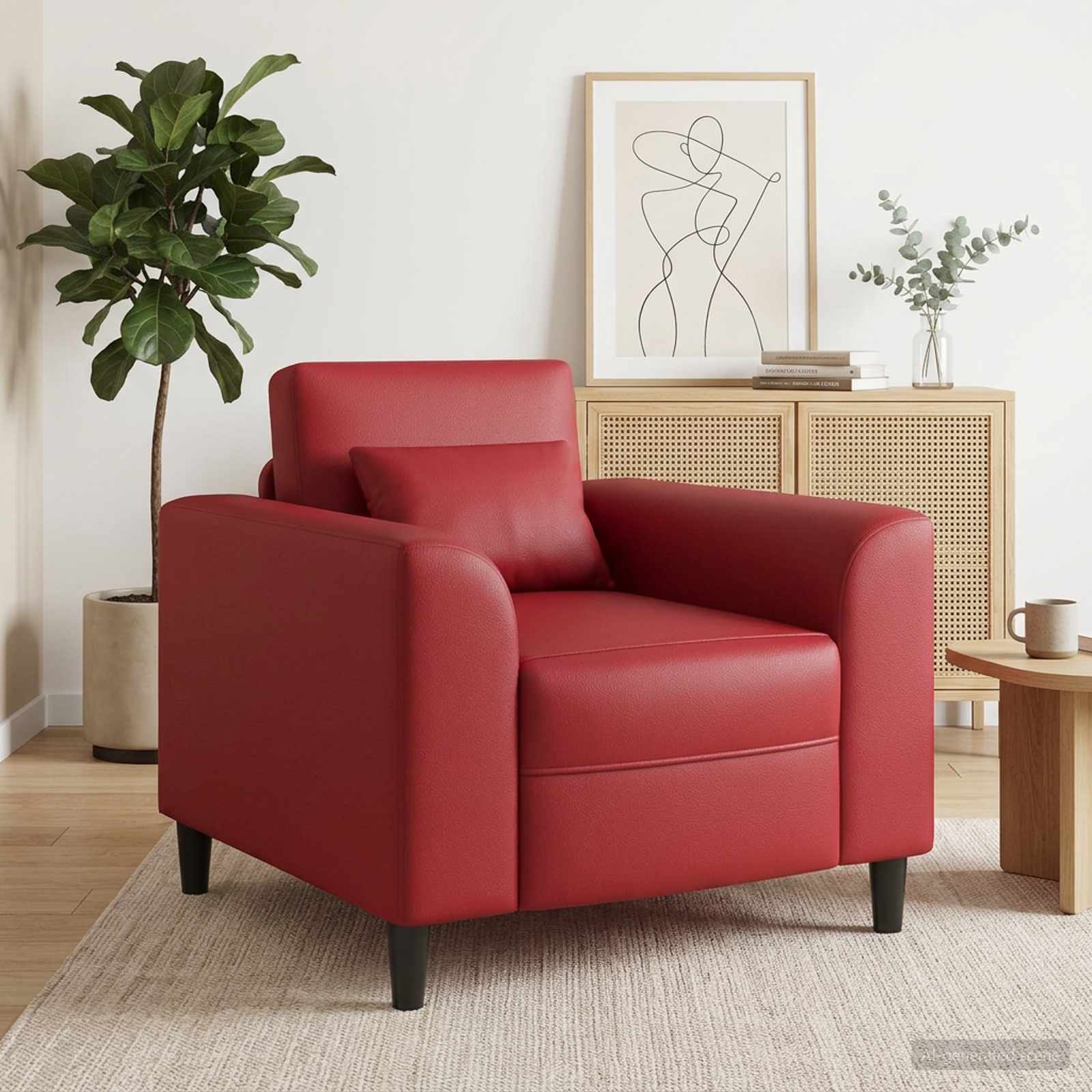 Sessel Weinrot Kunstleder