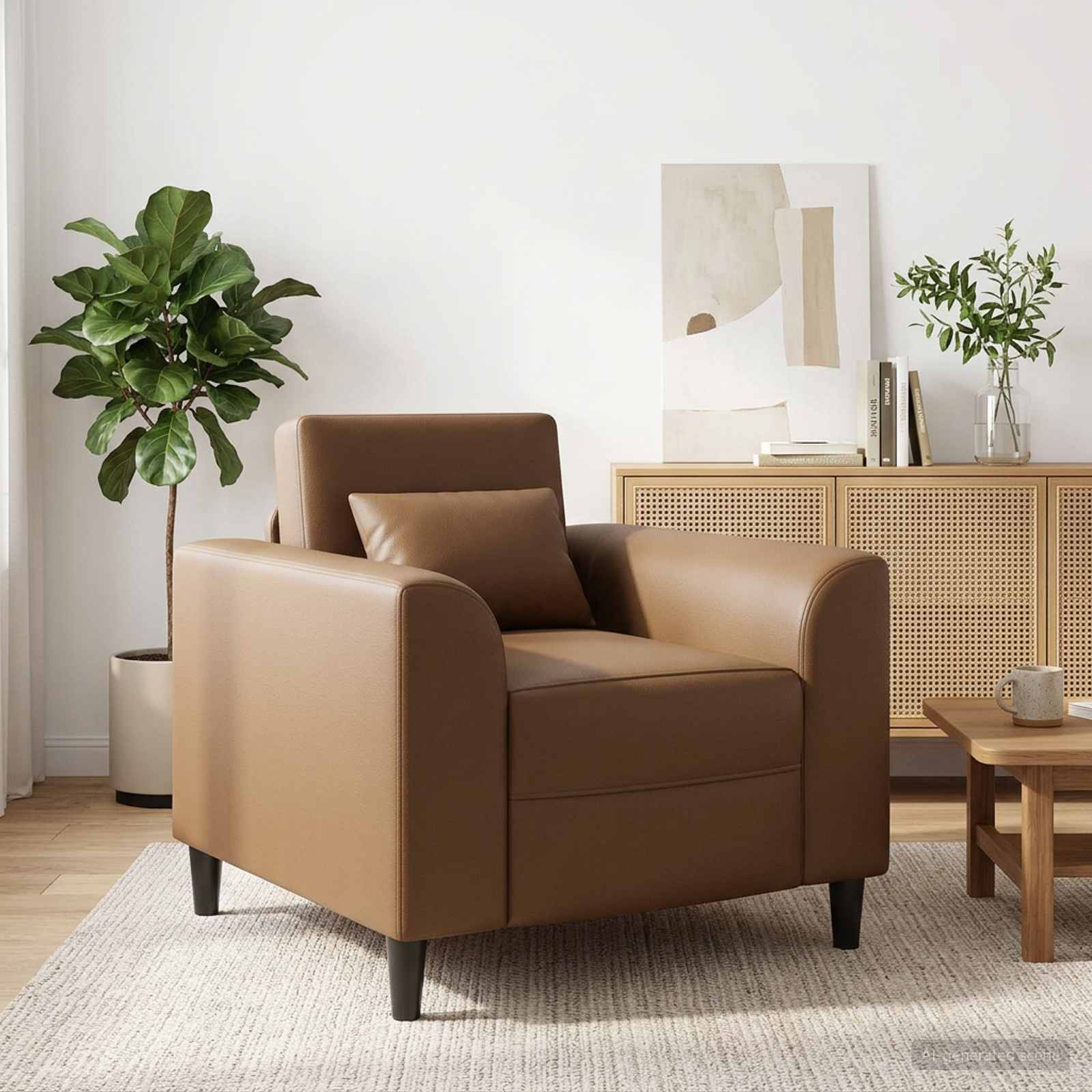 Sessel Cappuccino Kunstleder