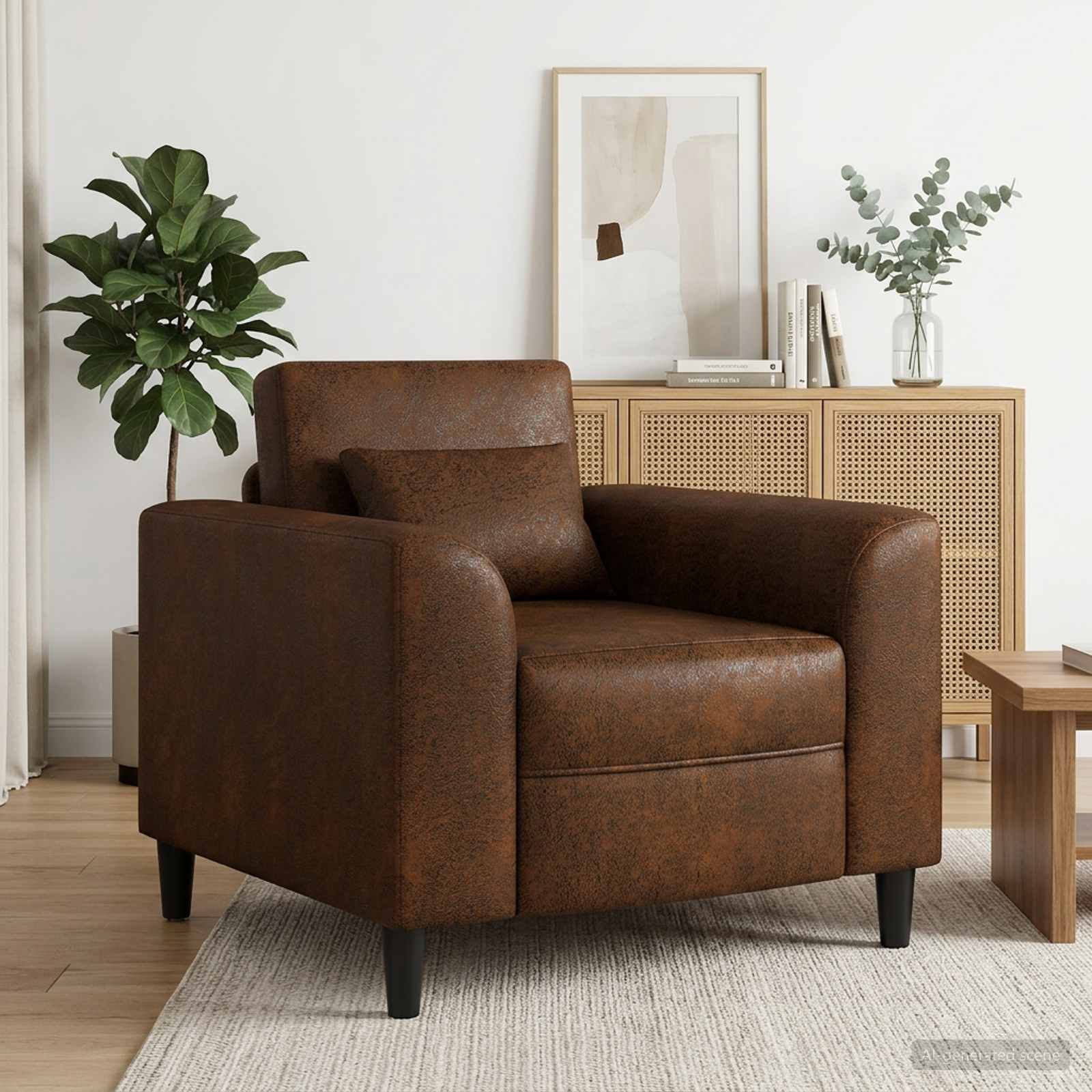 Sessel Braun Kunstwildleder