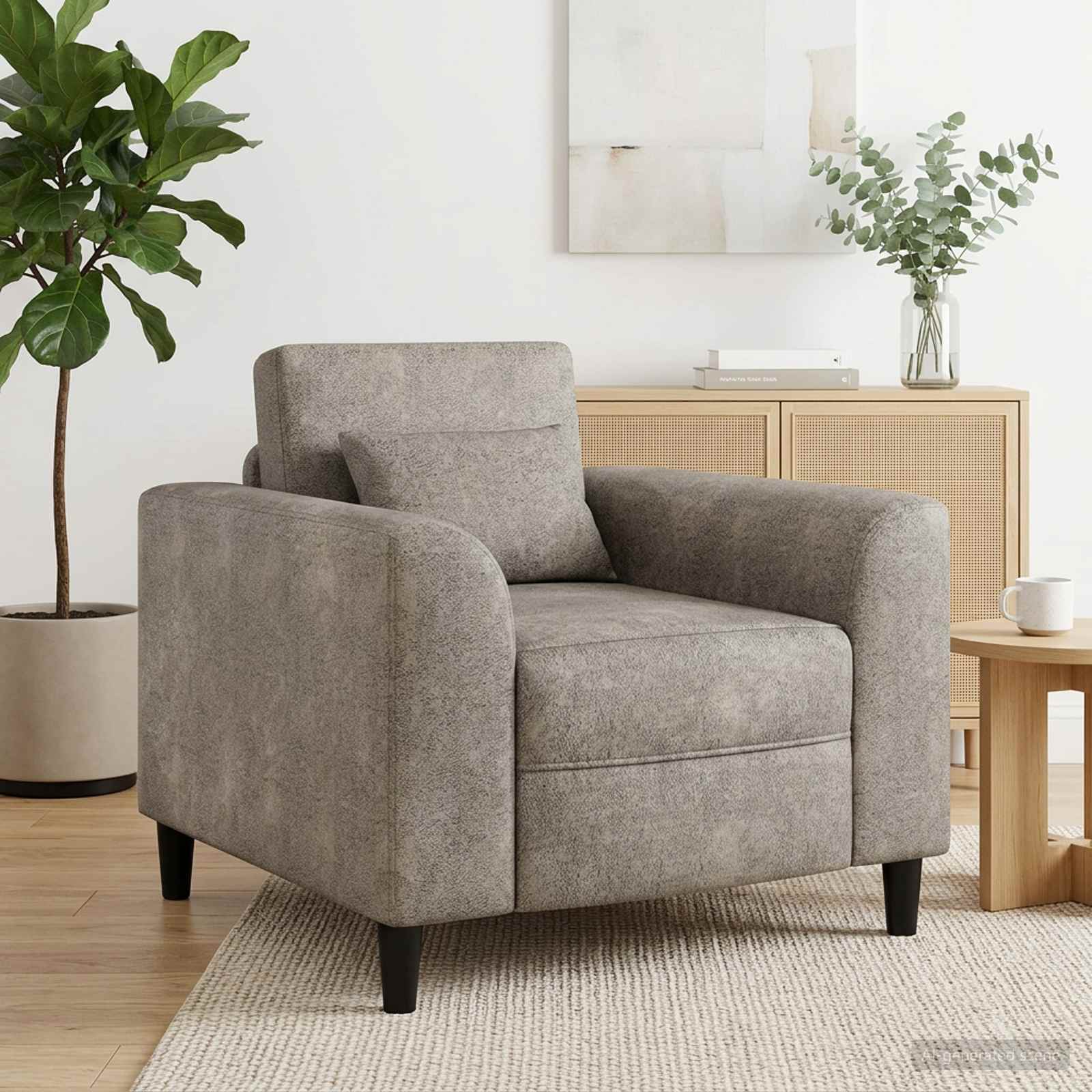 Sessel Hellgrau Kunstwildleder