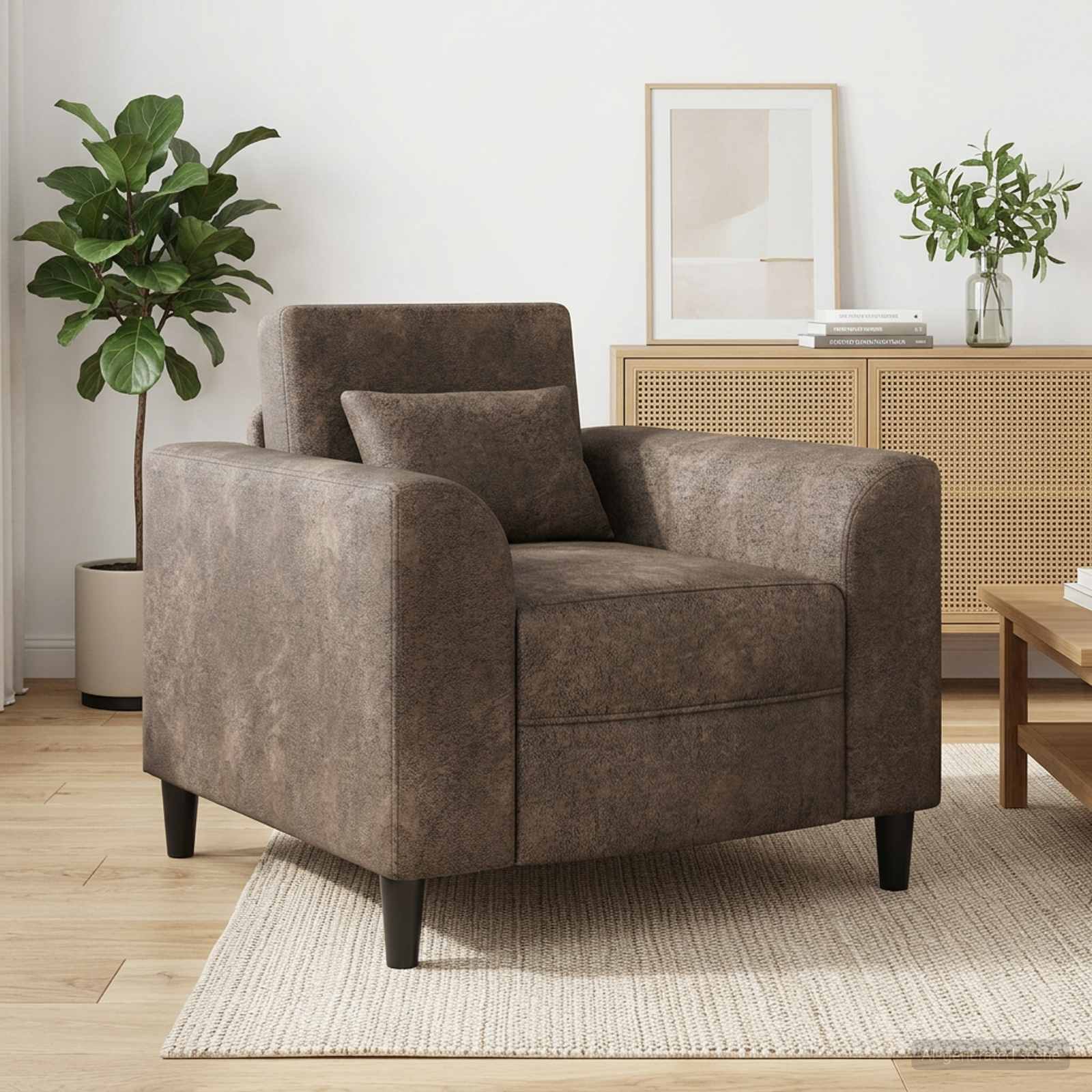 Sessel Dunkelgrau Kunstwildleder