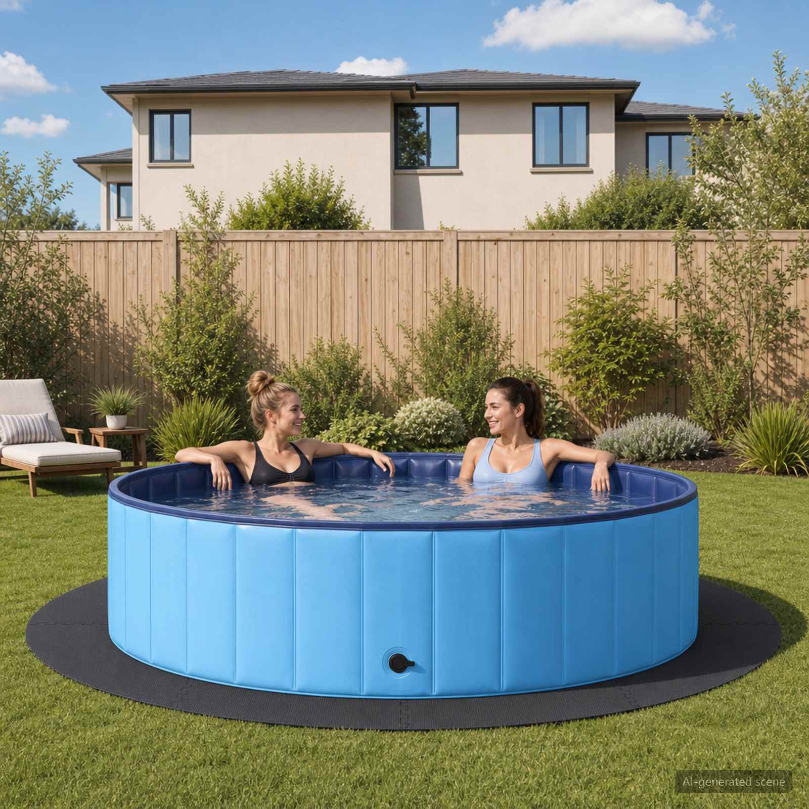 Pool Bodenschutzmatte 16 stk. Ø 235 cm Rund EVA-Schaum Schwarz