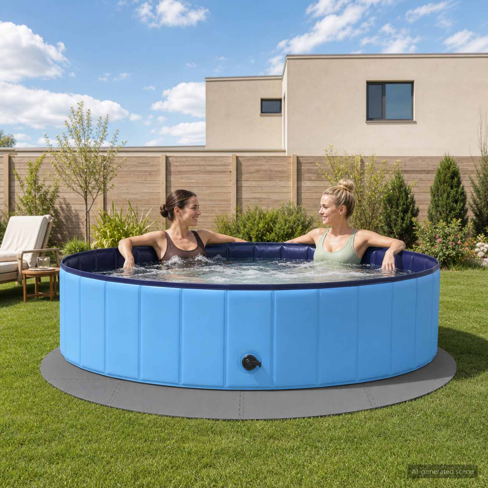 Pool Bodenschutzmatte 16 stk. Ø 235 cm Rund EVA-Schaum Grau