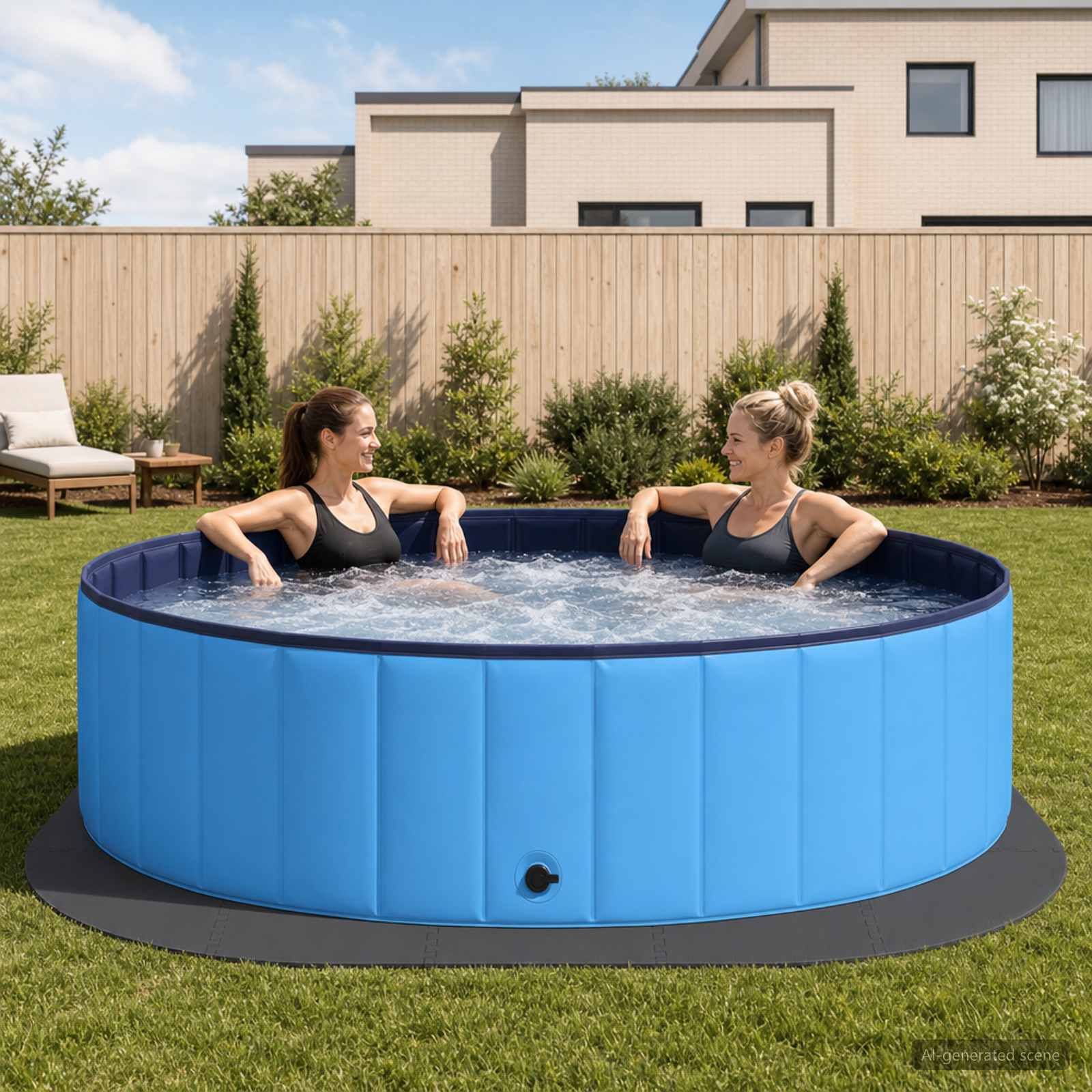 Pool Bodenschutzmatte 25 stk. Ø 292 cm Rund EVA-Schaum Schwarz