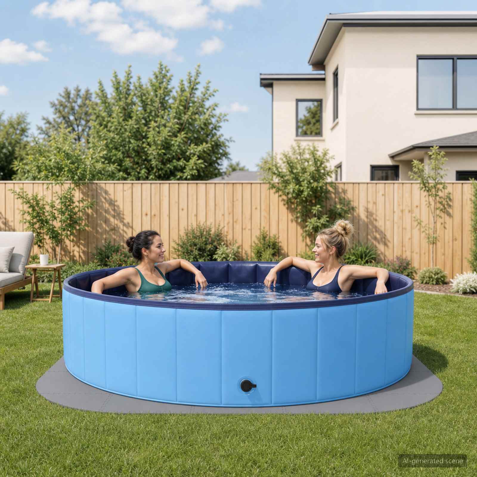 Pool Bodenschutzmatte 25 stk. Ø 292 cm Rund EVA-Schaum Grau