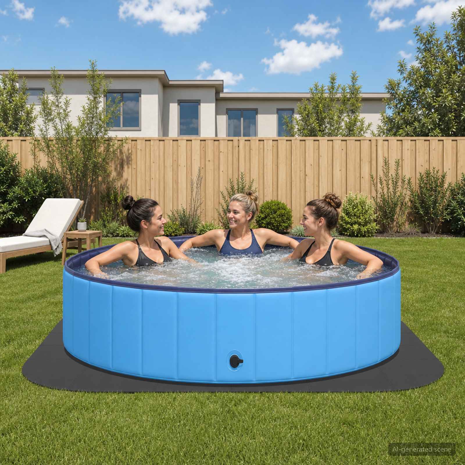 Pool Bodenschutzmatte 36 stk. Ø 350 cm Rund EVA-Schaum Schwarz