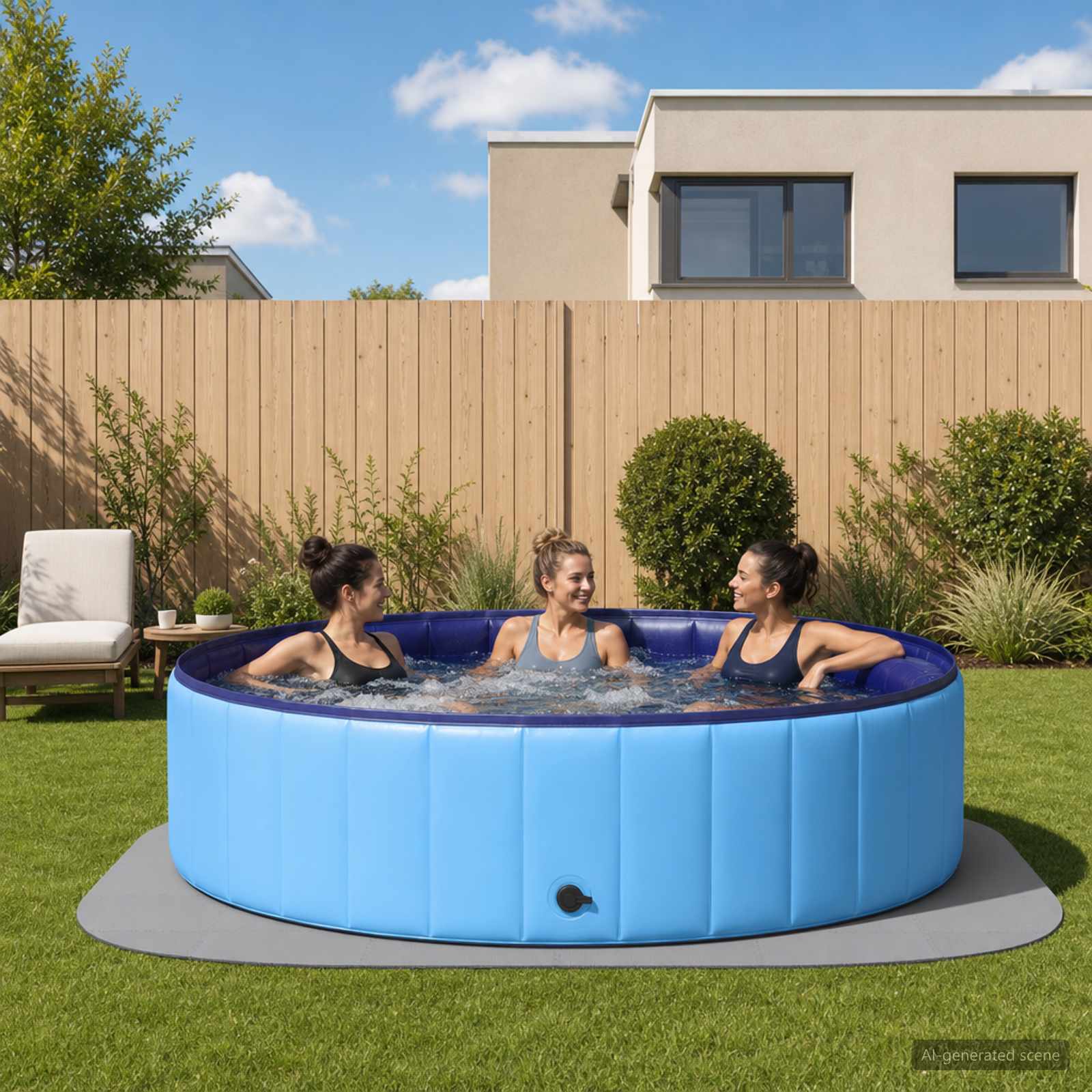 Pool Bodenschutzmatte 36 stk. Ø 350 cm Rund EVA-Schaum Grau