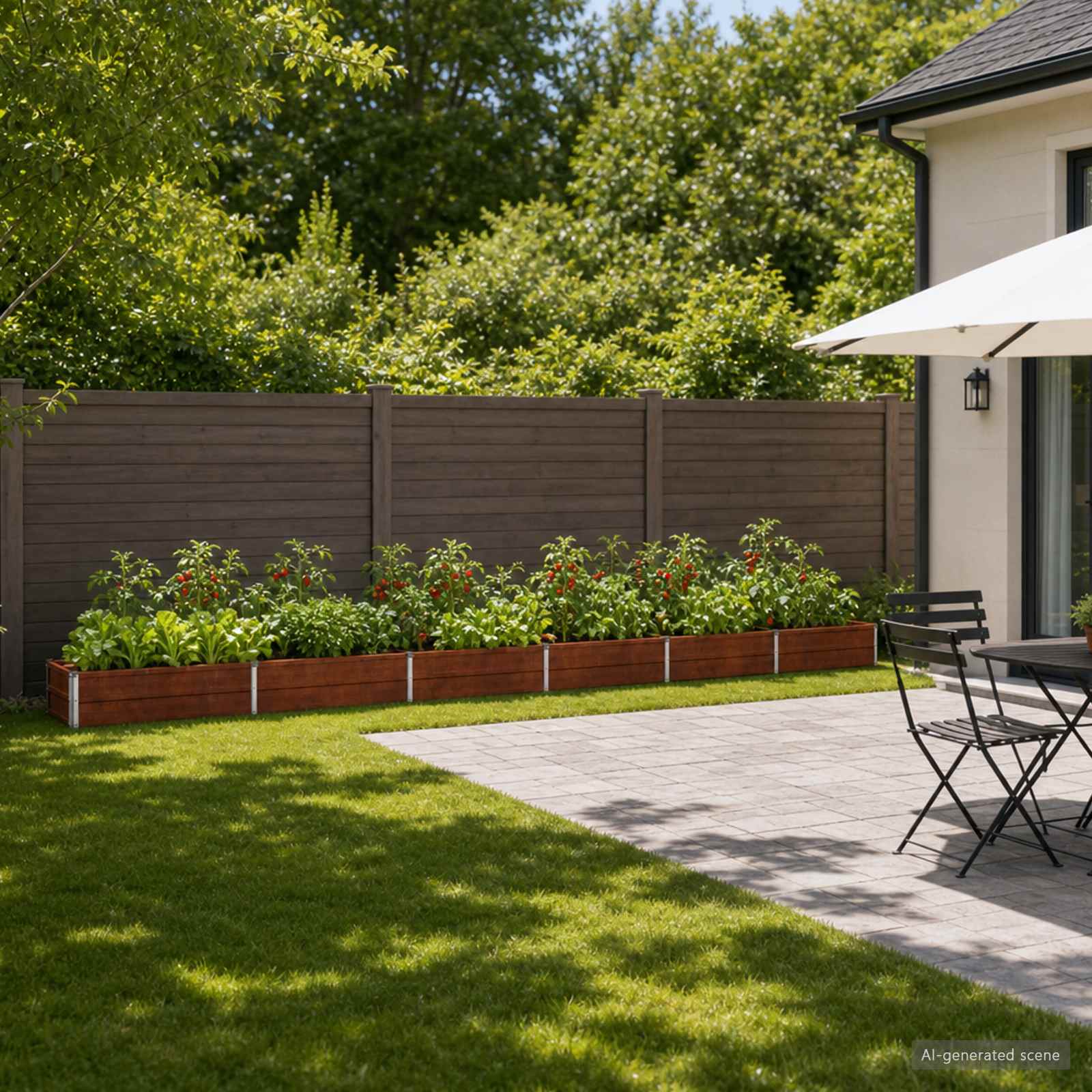 Hochbeet im Garten Rostig 480 x 40 x 24 cm Pappe