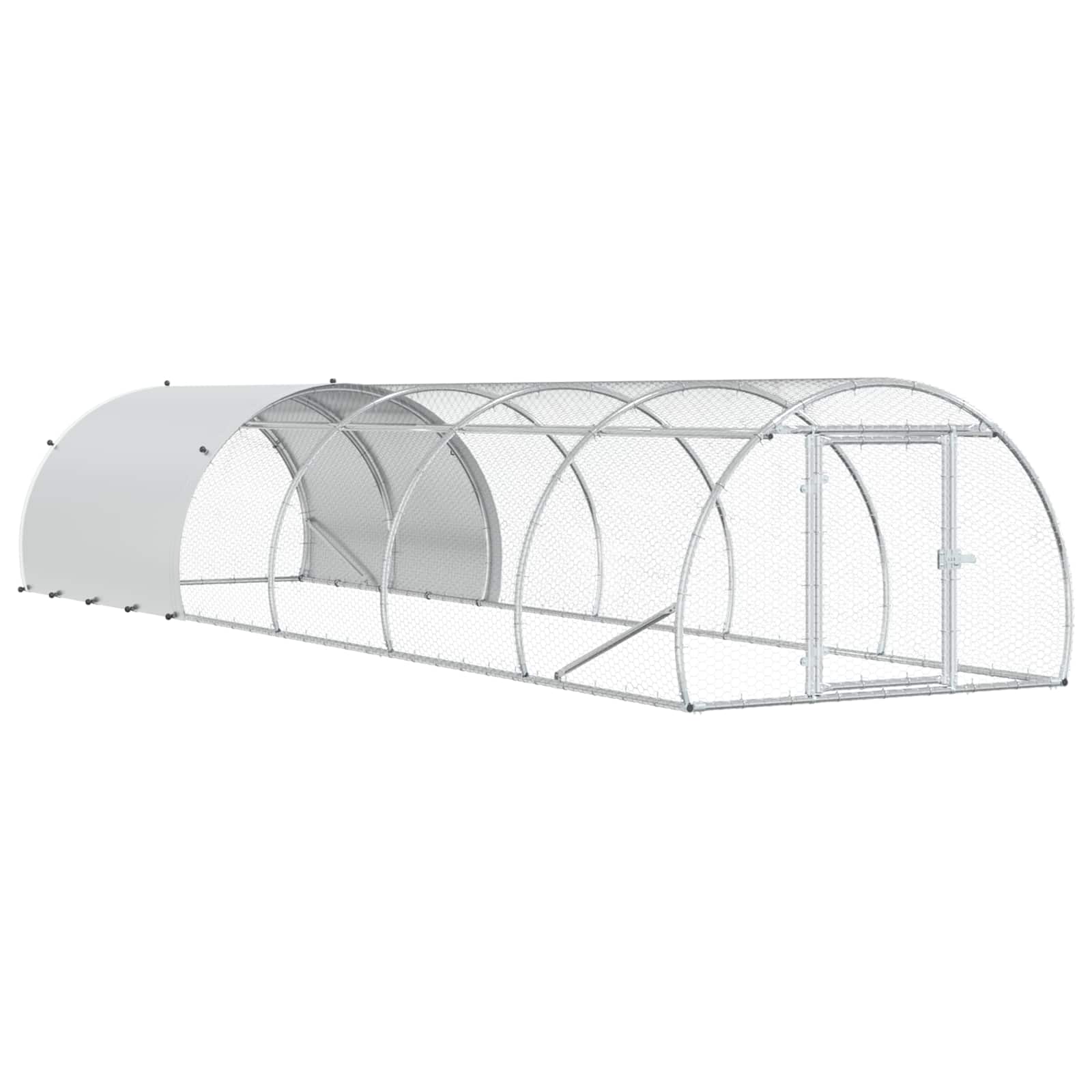 Hühnerunterkunft Silber 600 x 150 x 100 cm Verzinkter Stahl