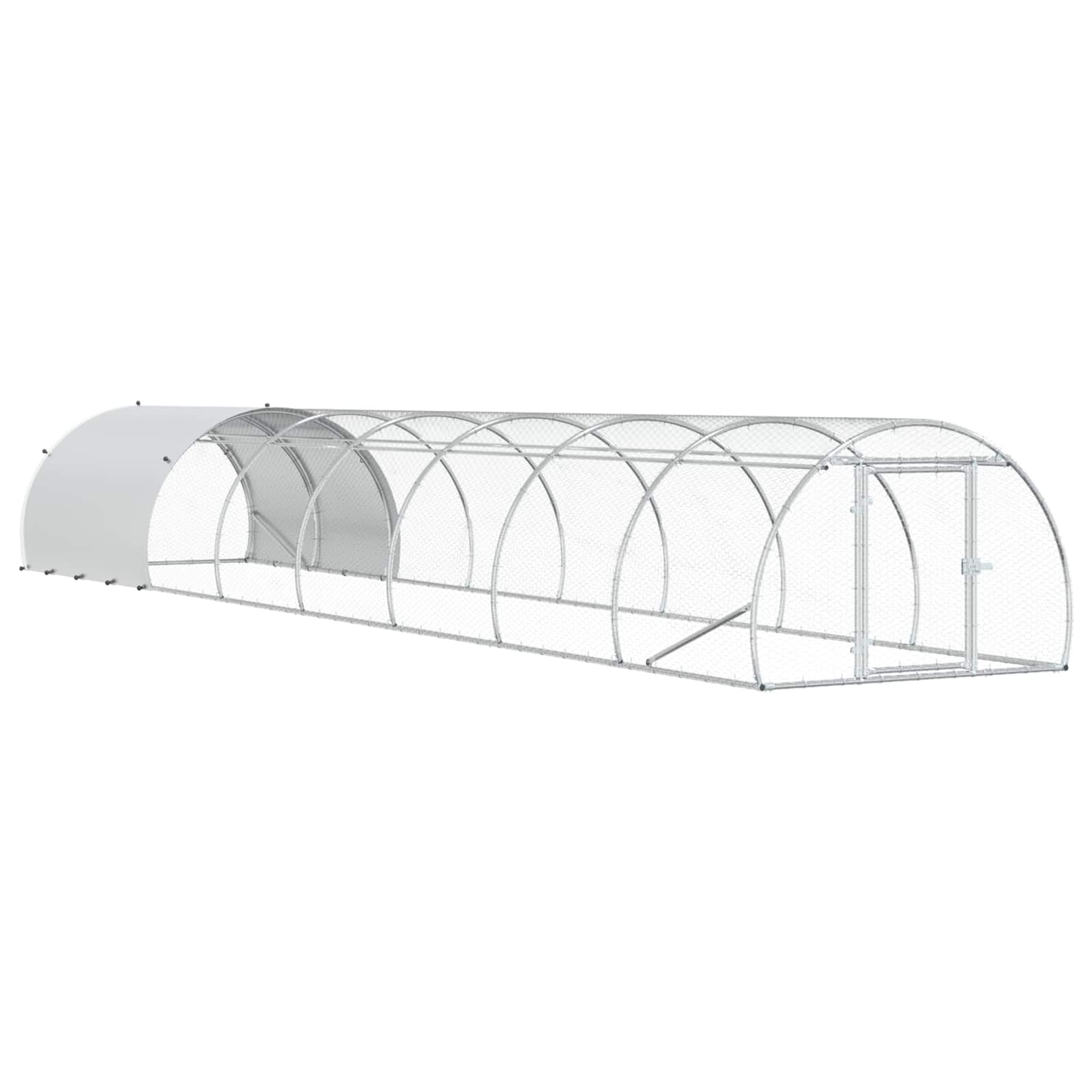 Hühnerunterkunft Silber 800 x 150 x 100 cm Verzinkter Stahl