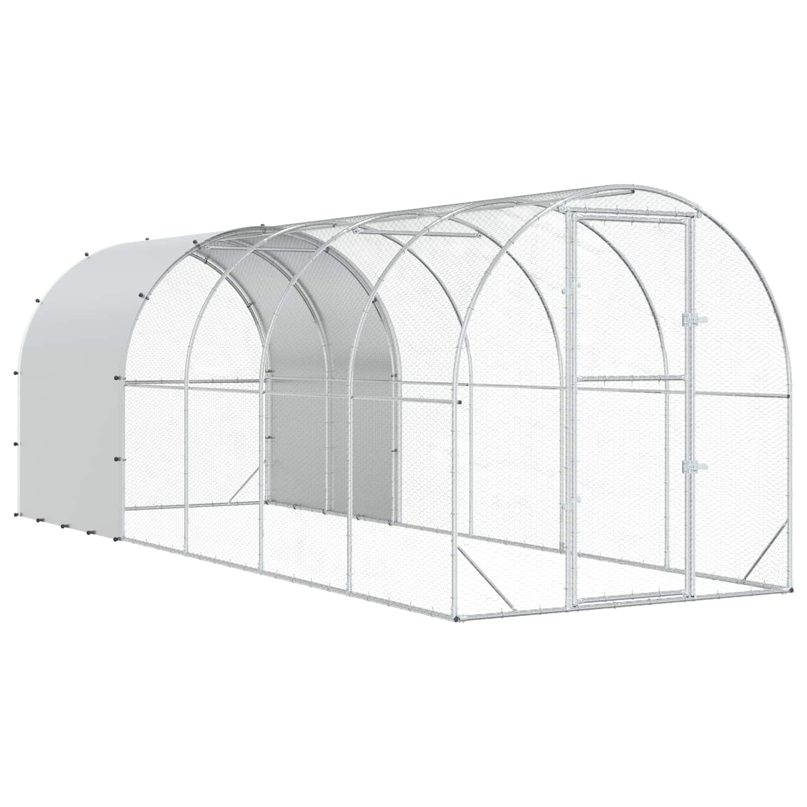 Hühnerunterkunft Silber 600 x 200 x 200 cm Verzinkter Stahl
