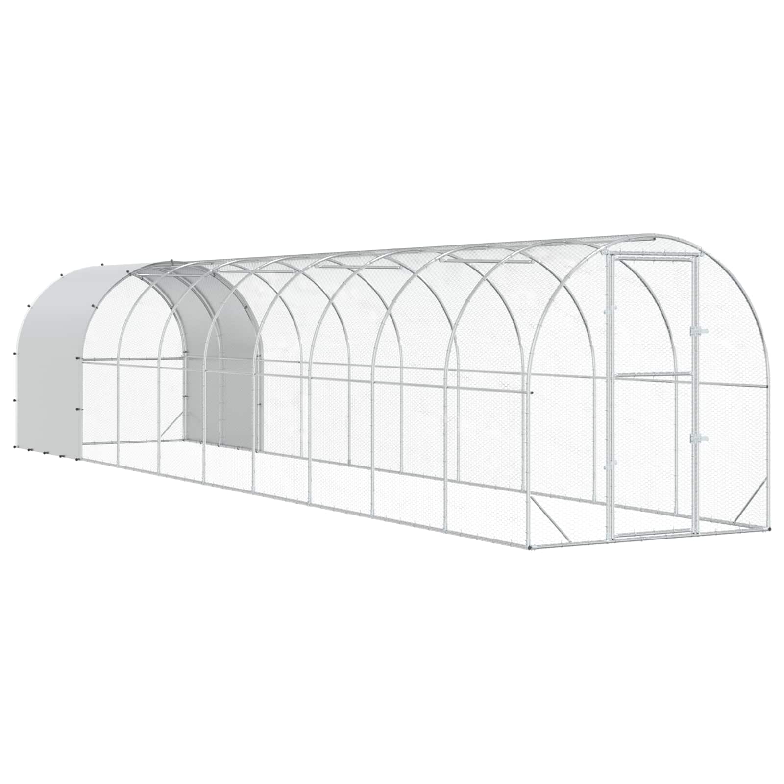 Hühnerunterkunft Silber 1000 x 200 x 200 cm Verzinkter Stahl