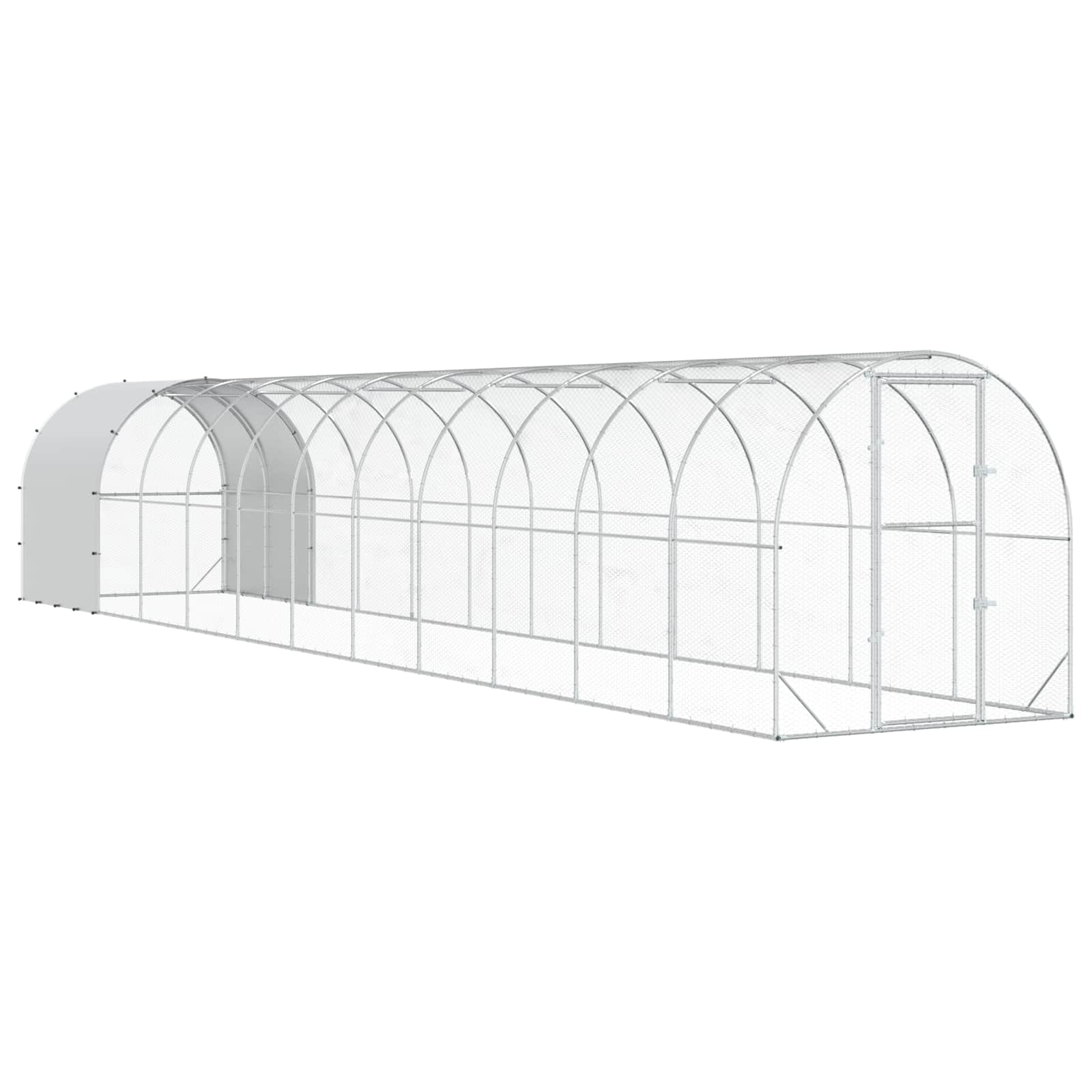 Hühnerunterkunft Silber 1200 x 200 x 200 cm Verzinkter Stahl