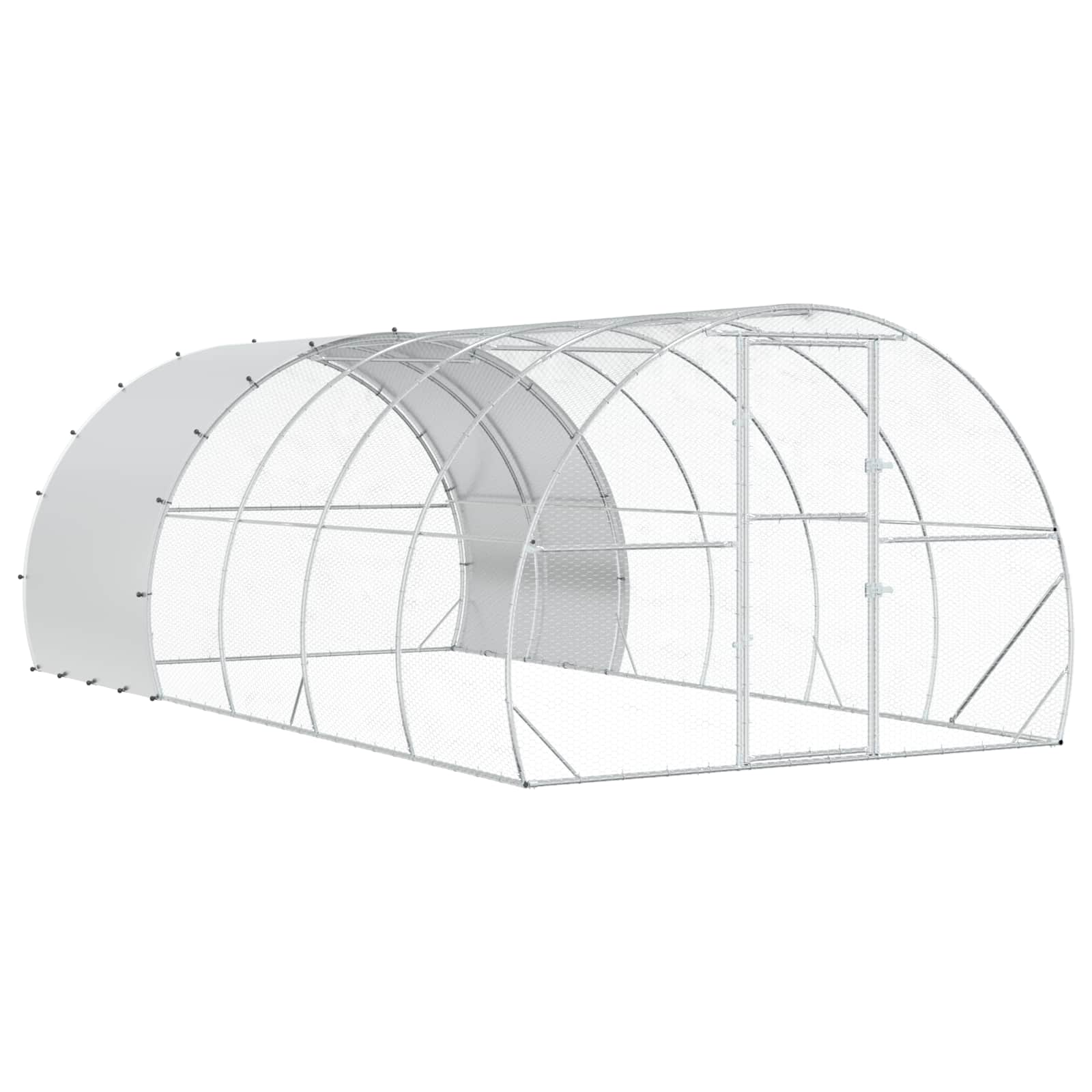 Hühnerunterkunft Silber 600 x 300 x 200 cm Verzinkter Stahl