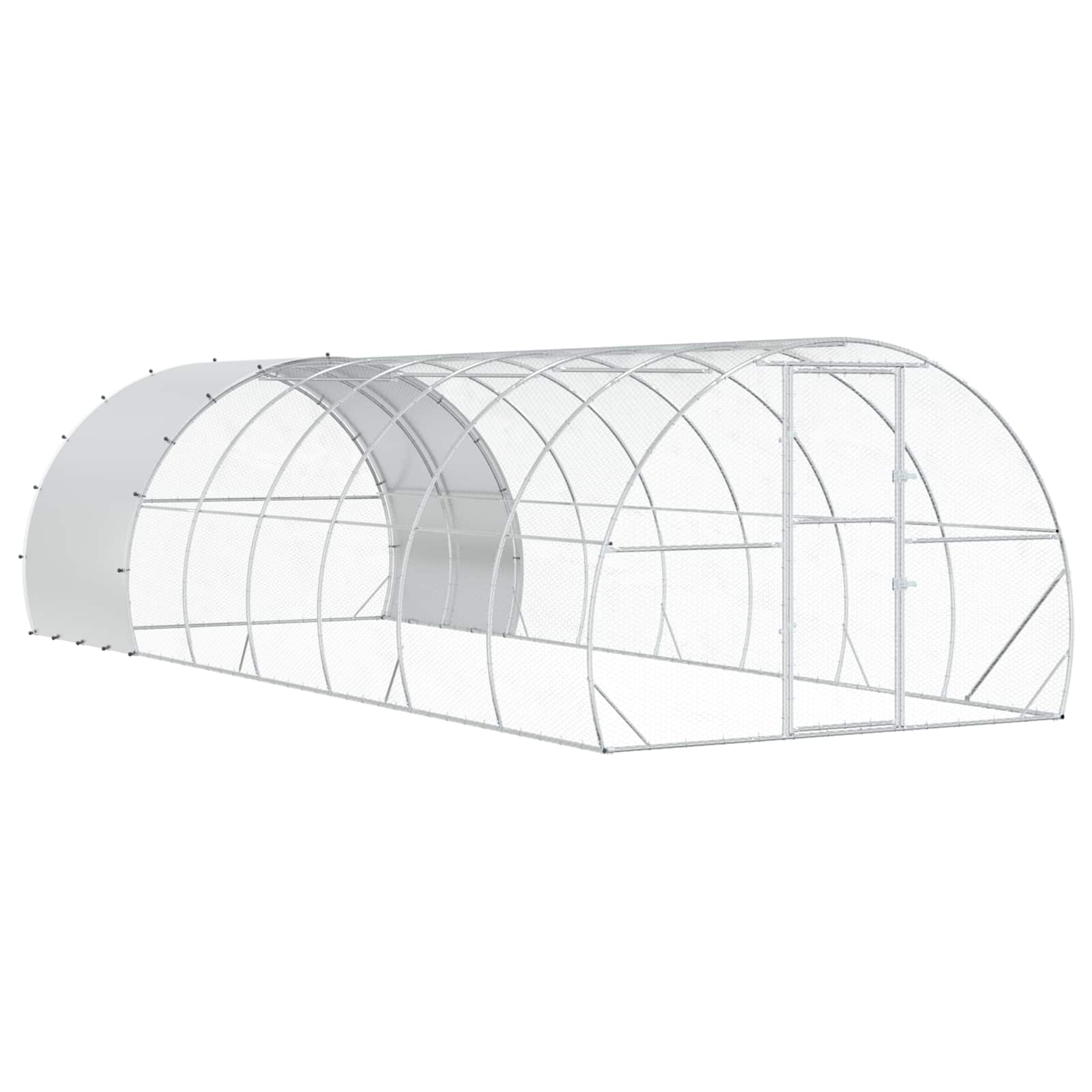 Hühnerunterkunft Silber 800 x 300 x 200 cm Verzinkter Stahl