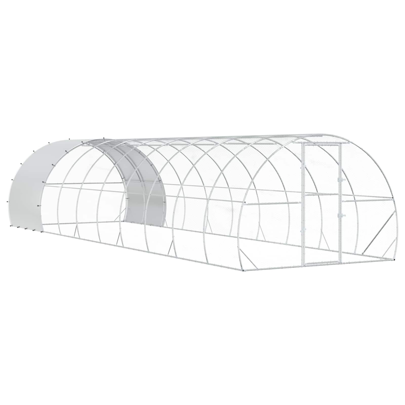 Hühnerunterkunft Silber 1000 x 300 x 200 cm Verzinkter Stahl