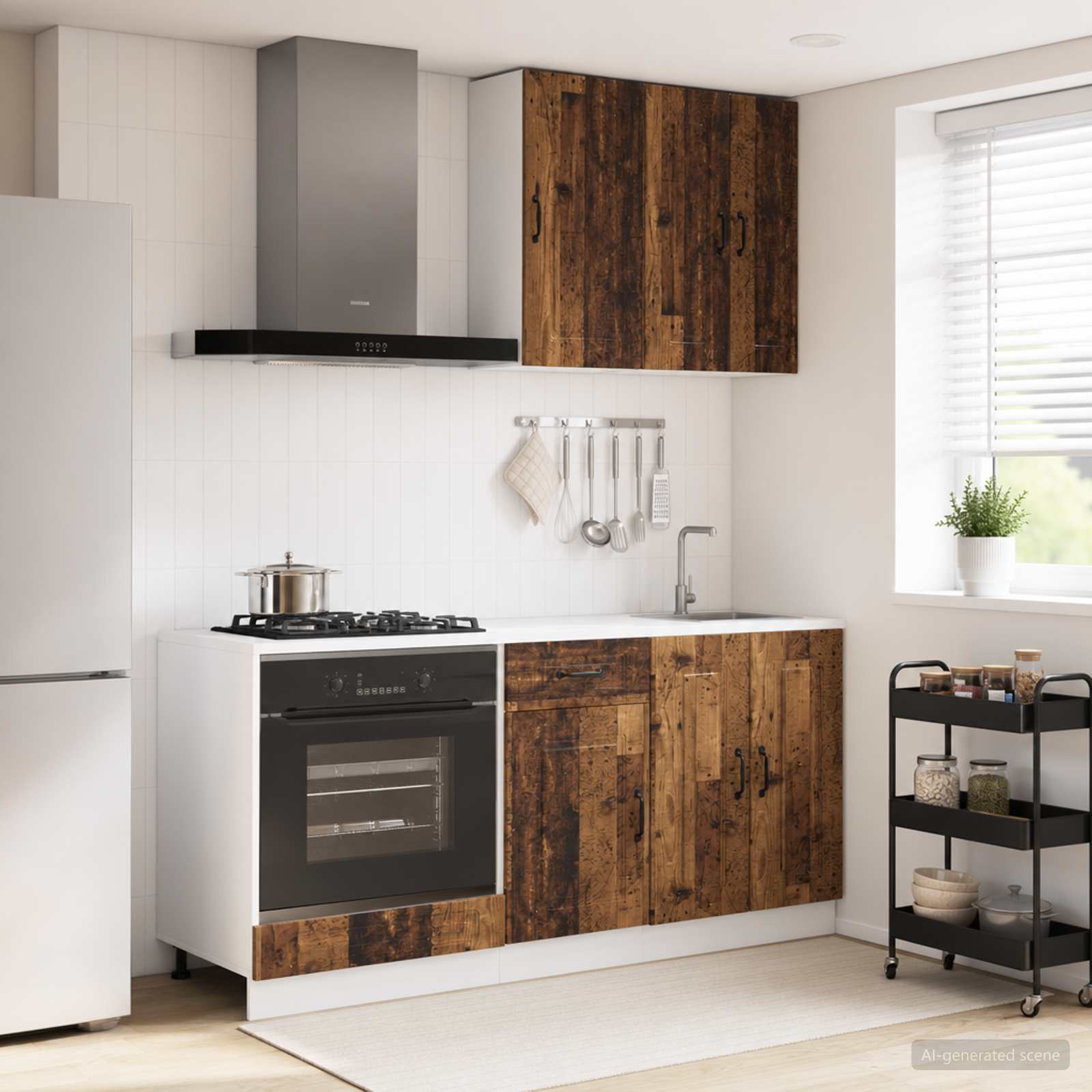 Kücheneinheit KALMAR 5 stk. Altholz Holzwerkstoff