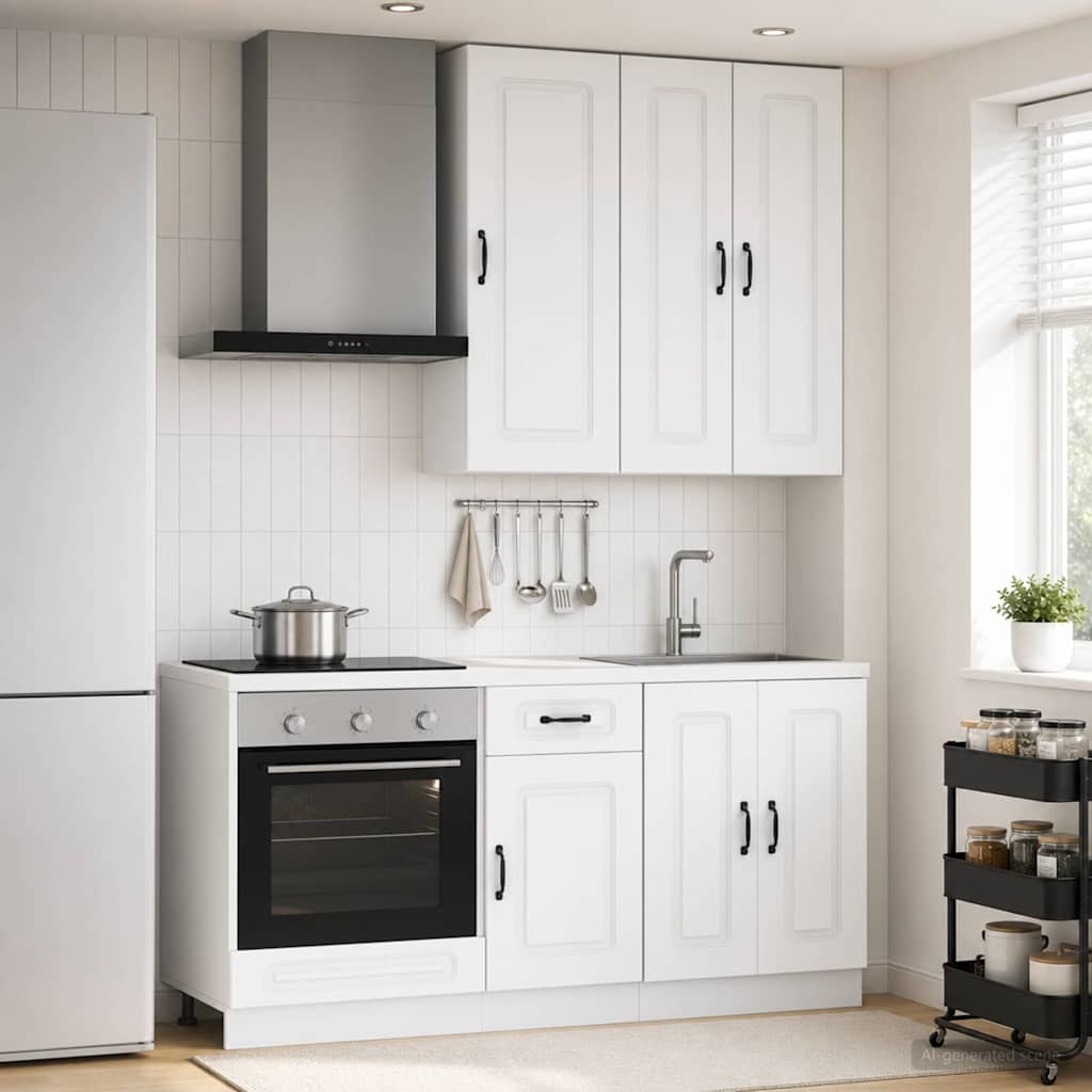 Kücheneinheit KALMAR 5 stk. Weiß Holzwerkstoff
