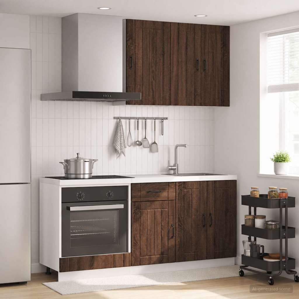 Kücheneinheit LUCCA 5 stk. Brauneiche Holzwerkstoff